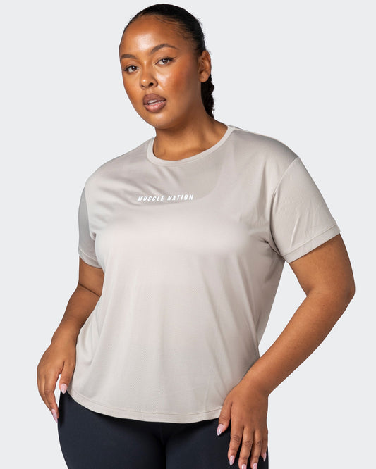 Limitless Training Tee - Bone-T-Shirts-XXS-112245BNE-XXS-MNAPPRL20030-1-Muscle Nation