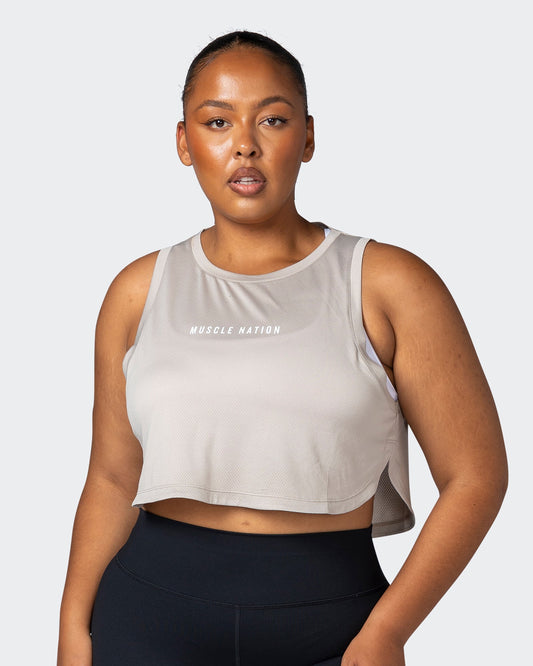 Limitless Cropped Training Tank - Bone-Singlets & Tanks-XXS-112244BNE-XXS-MNAPPRL19985-1-Muscle Nation