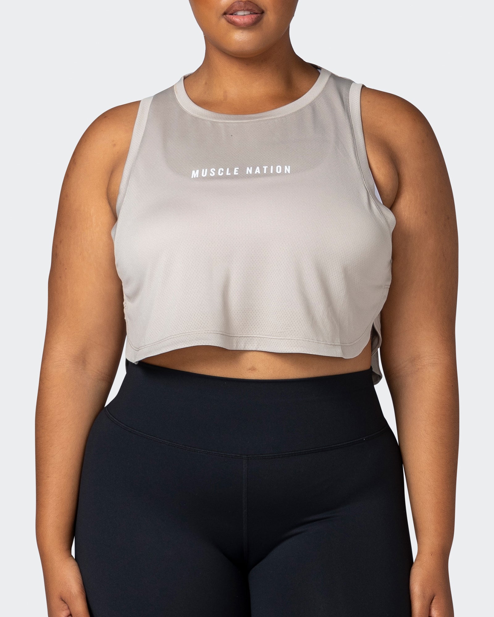 Limitless Cropped Training Tank - Bone-Singlets & Tanks-XXS-112244BNE-XXS-MNAPPRL19985-2-Muscle Nation