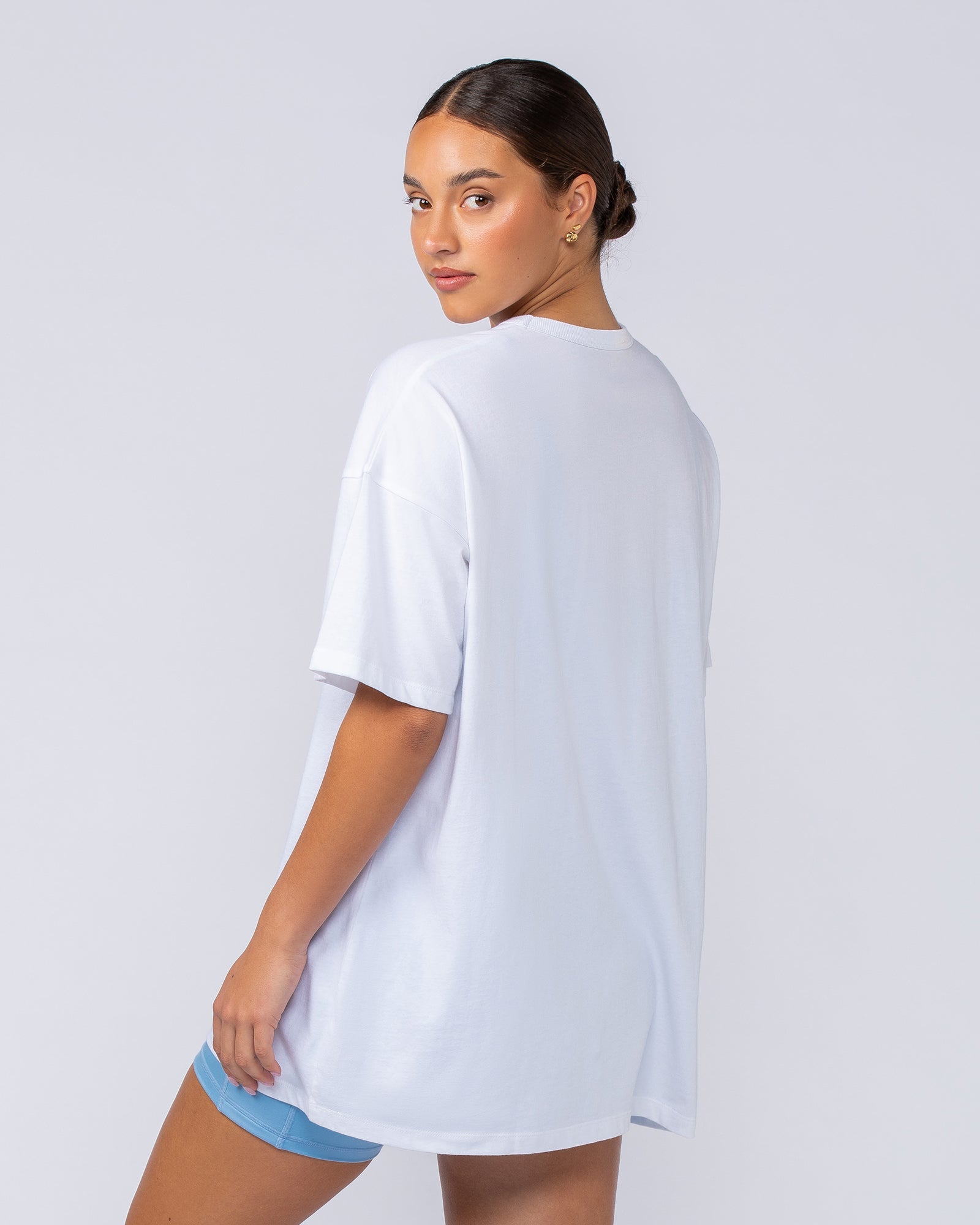Girl Dinner Oversized Tee - White-T-Shirts-XXS-112461WHT-XXS-MNAPPRL34577-2-Muscle Nation