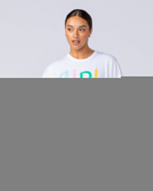 Girl Dinner Oversized Tee - White-T-Shirts-XXS-112461WHT-XXS-MNAPPRL34577-1-Muscle Nation