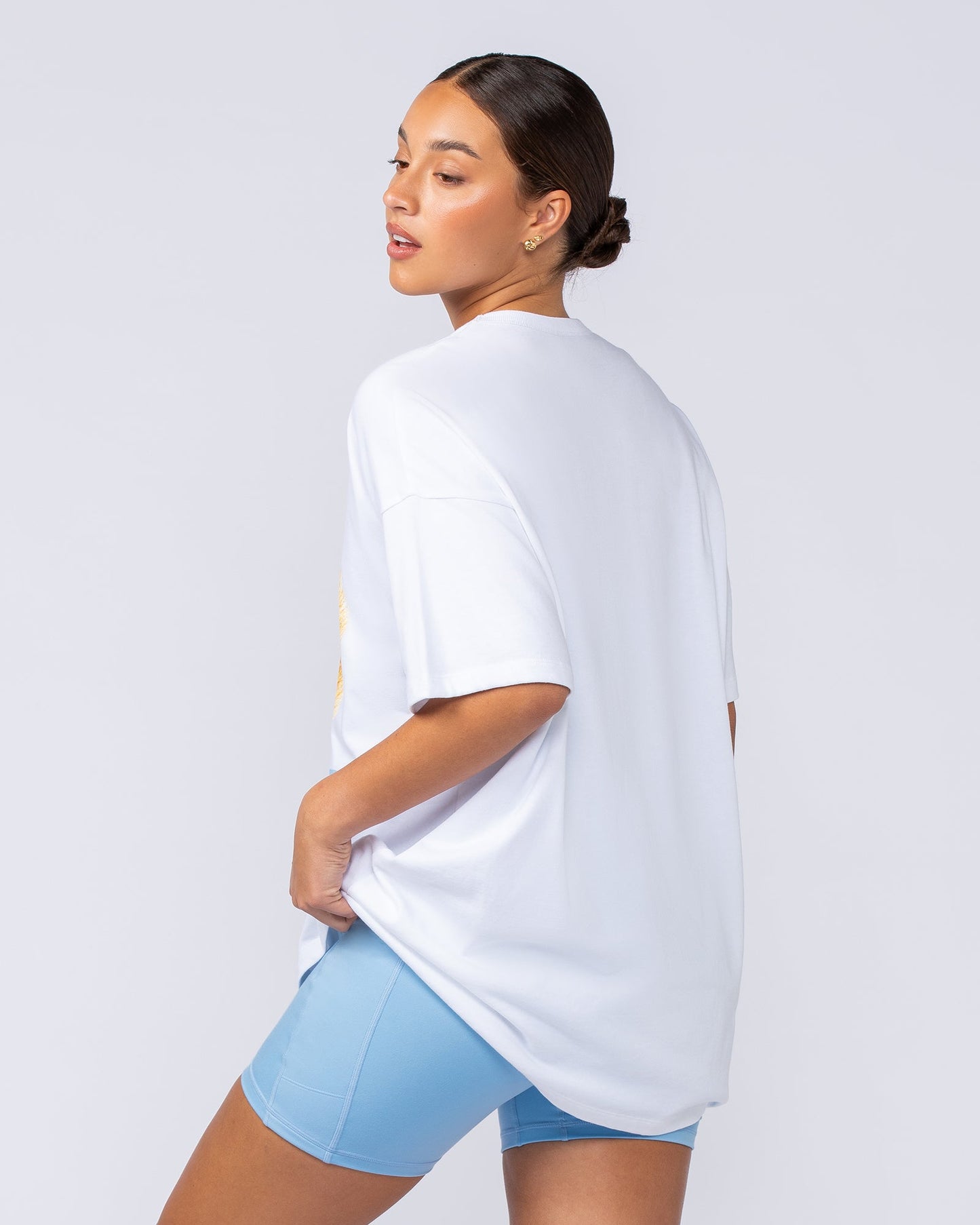 P Power Oversized Tee - White-T-Shirts-XXS-112456WHT-XXS-MNAPPRL34667-4-Muscle Nation