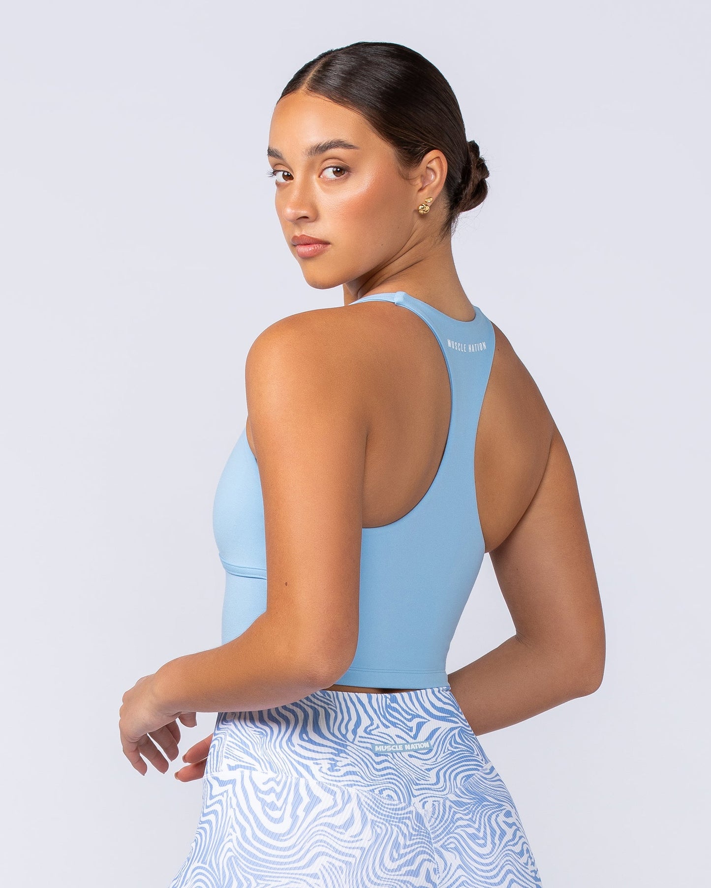 Limitless Cropped Active Tank - Pacific Blue-Singlets & Tanks-XXS-112412PACBLU-XXS-MNAPPRL33028-4-Muscle Nation