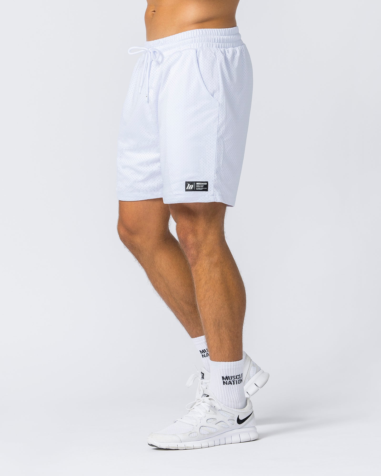 Lay Up 5" Shorts - White-Shorts-S-022304WHT-S-MNAPPRL21273-4-Muscle Nation