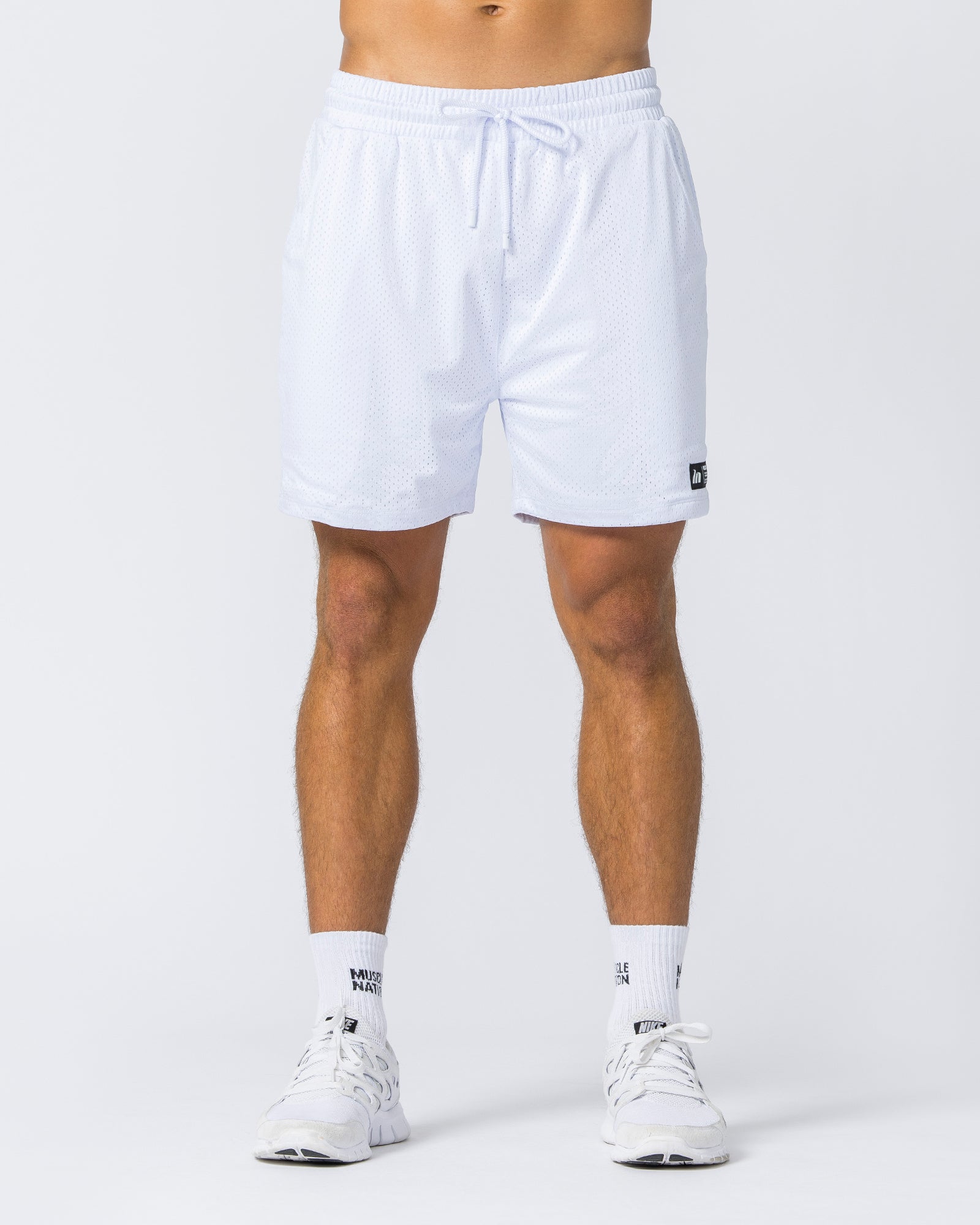 Lay Up 5" Shorts - White-Shorts-S-022304WHT-S-MNAPPRL21273-3-Muscle Nation