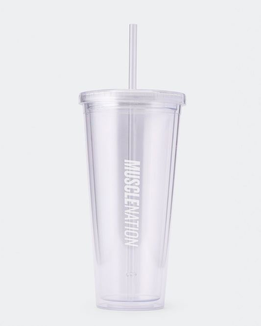 650ml Straw Cup - Clear-Accessories-one-ACC1124185CLR-one-MNAPPRL34576-1-Muscle Nation
