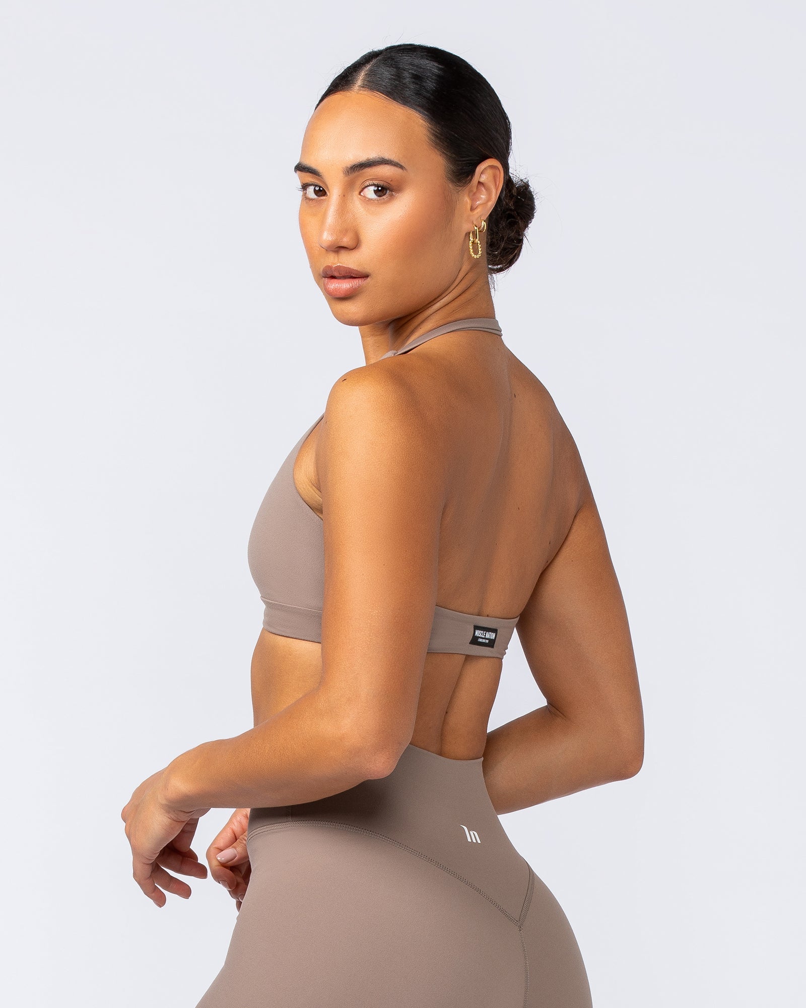 Hype Halter Bralette - Mushroom-Bralettes-XS-052415MUSHRM-XS-MNAPPRL31290-3-Muscle Nation
