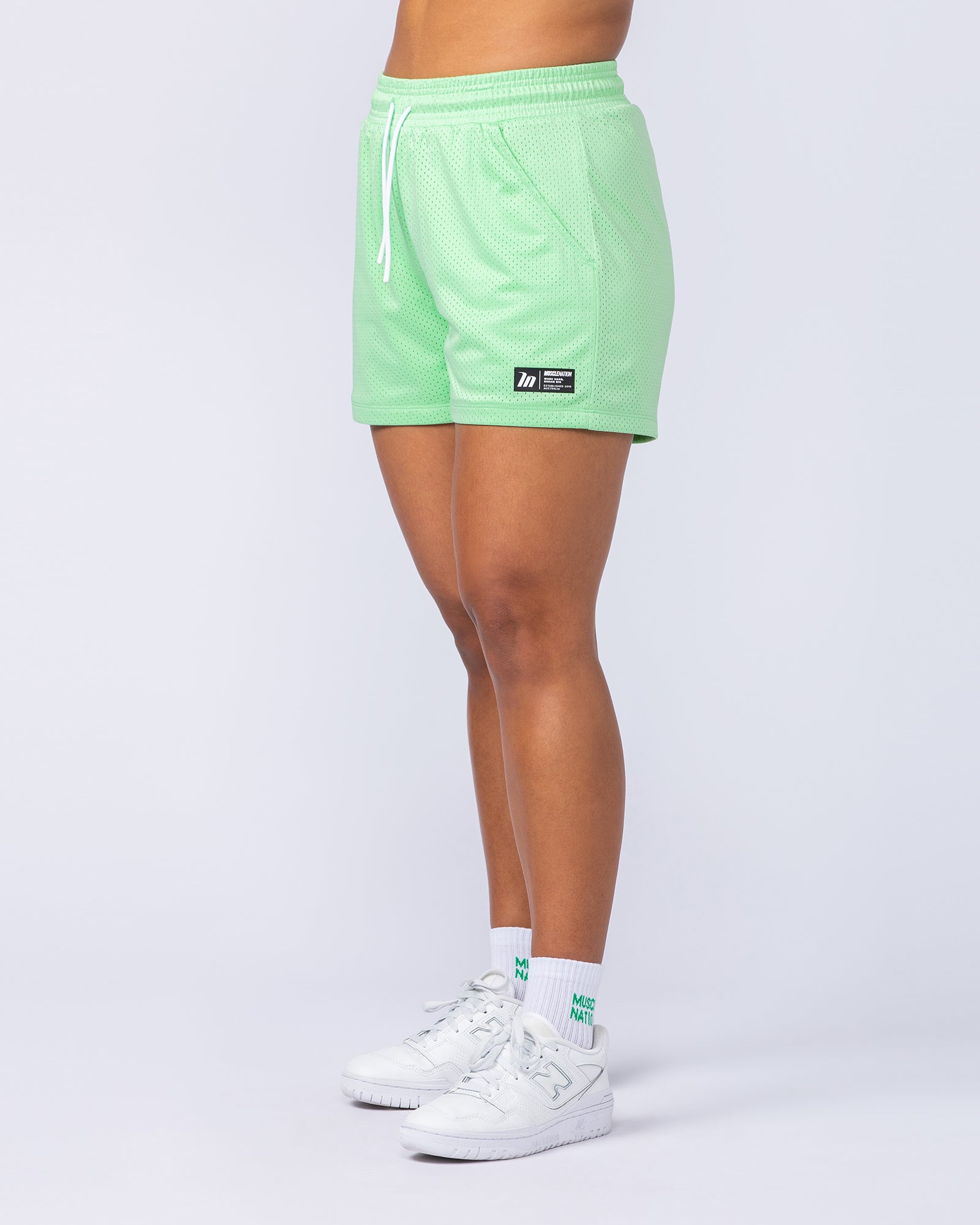 Hoops 3" Shorts - Lime Splice-Shorts-XXS-112446LIMSPLC-XXS-MNAPPRL33505-3-Muscle Nation