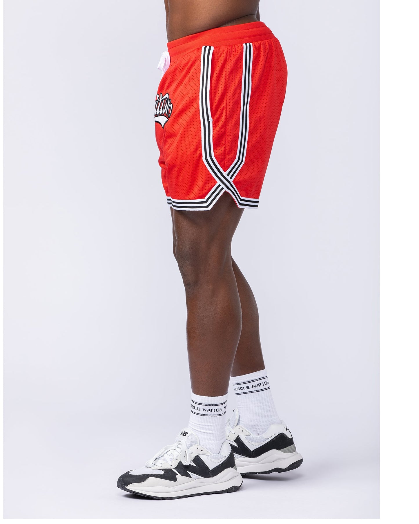 Stadium Basketball 5" Shorts - Chilli-Shorts-S-112467CHIL-S-MNAPPRL35627-3-Muscle Nation
