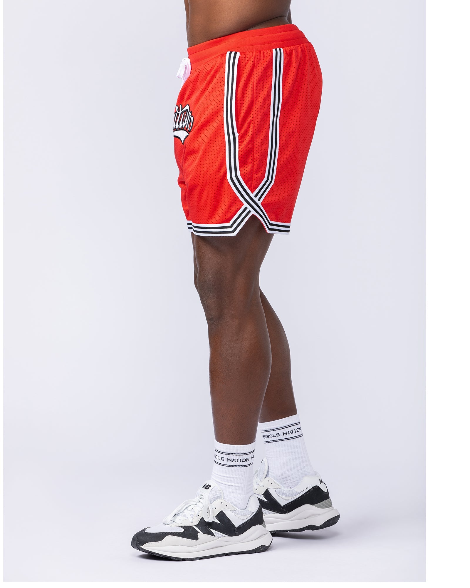 Stadium Basketball 5" Shorts - Chilli-Shorts-S-112467CHIL-S-MNAPPRL35627-3-Muscle Nation