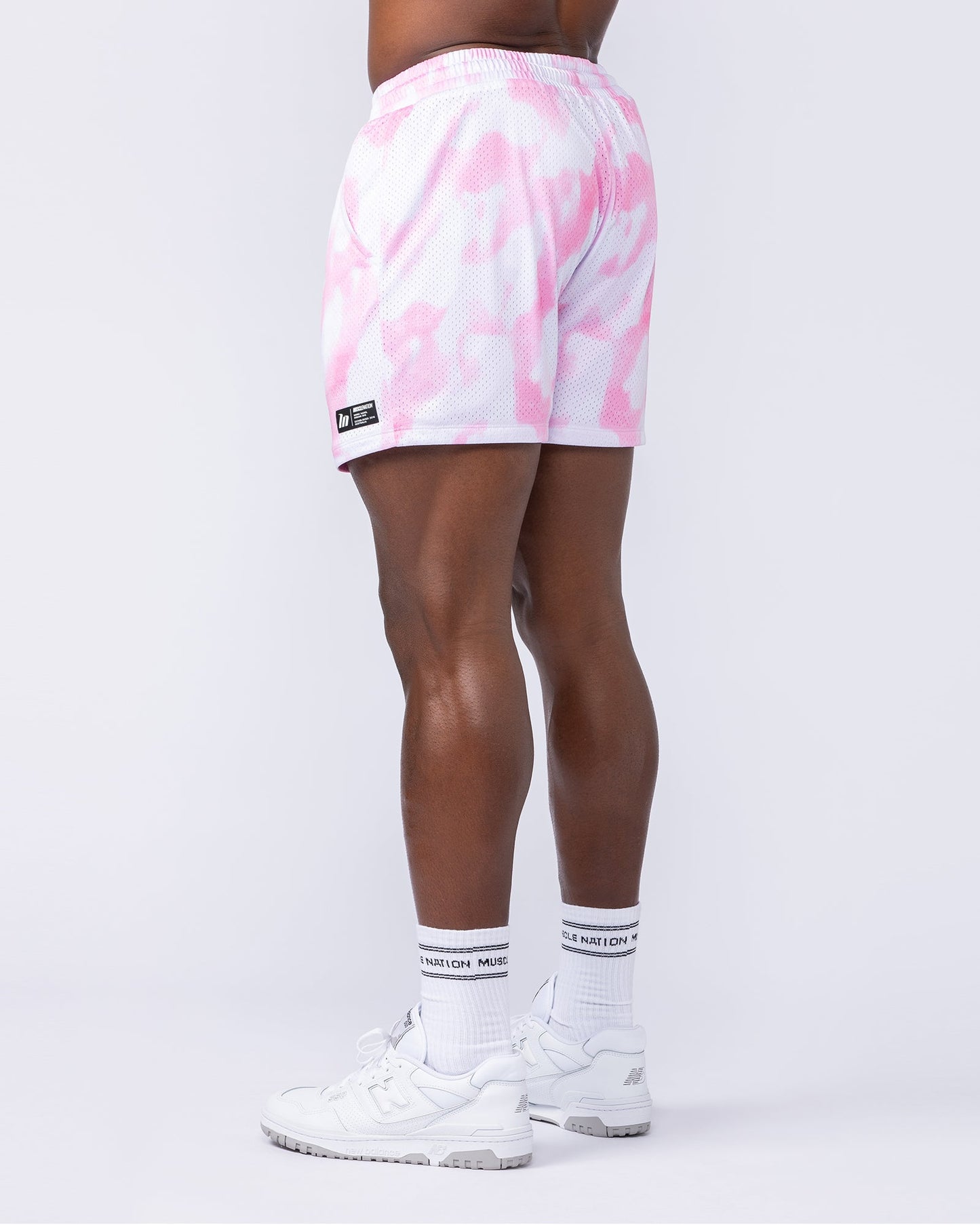 Lay Up 3.5" Shorts - Pink Skies Print-Shorts-S-112462PNKSKIPT-S-MNAPPRL35410-4-Muscle Nation
