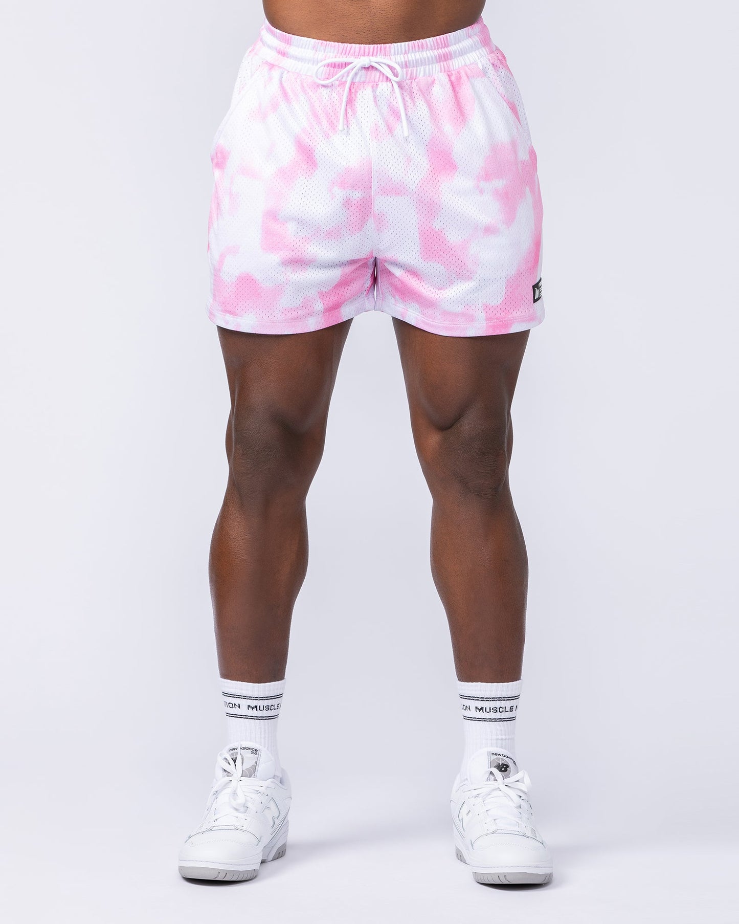 Lay Up 3.5" Shorts - Pink Skies Print-Shorts-S-112462PNKSKIPT-S-MNAPPRL35410-2-Muscle Nation