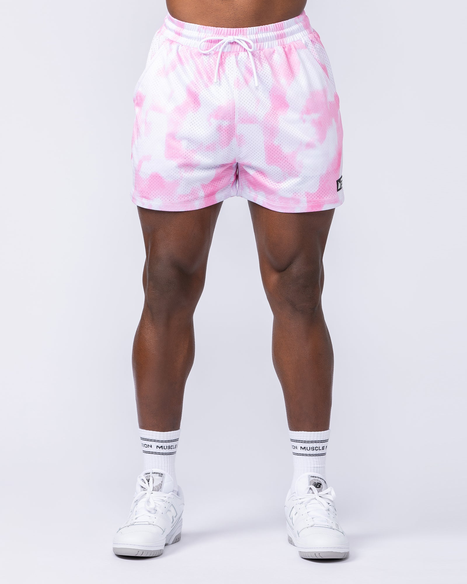 Lay Up 3.5" Shorts - Pink Skies Print-Shorts-S-112462PNKSKIPT-S-MNAPPRL35410-2-Muscle Nation
