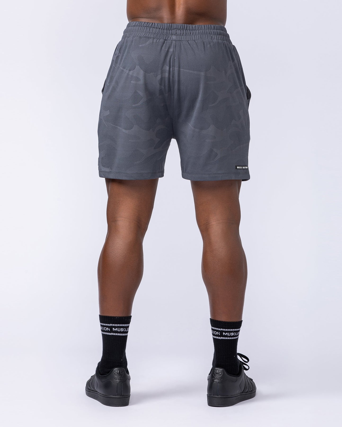Tech Camo Lay Up 5" Shorts - Dark Grey Camo-Shorts-S-112431DGRYCAMO-S-MNAPPRL35557-5-Muscle Nation