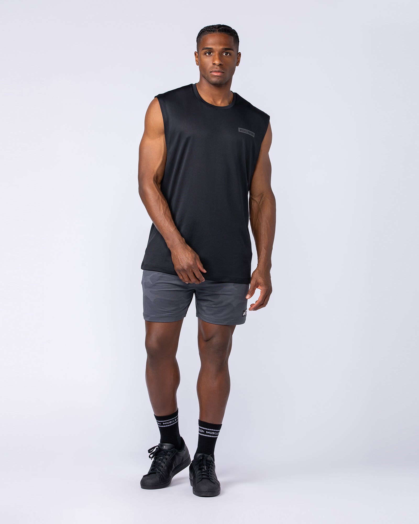 Tech Camo Lay Up 5" Shorts - Dark Grey Camo-Shorts-S-112431DGRYCAMO-S-MNAPPRL35557-6-Muscle Nation