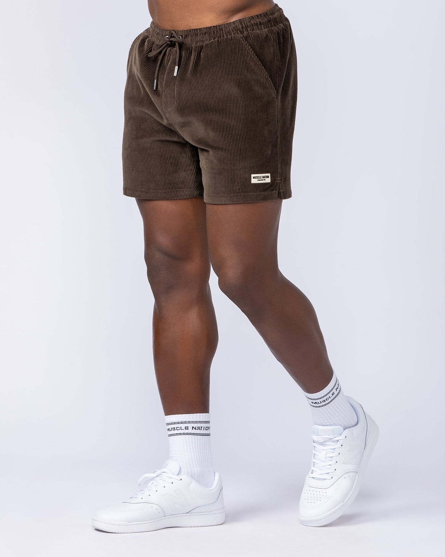 Daily Corduroy 5" Shorts - Dark Brown-Shorts-S-112484DRKBRN-S-MNAPPRL35613-4-Muscle Nation