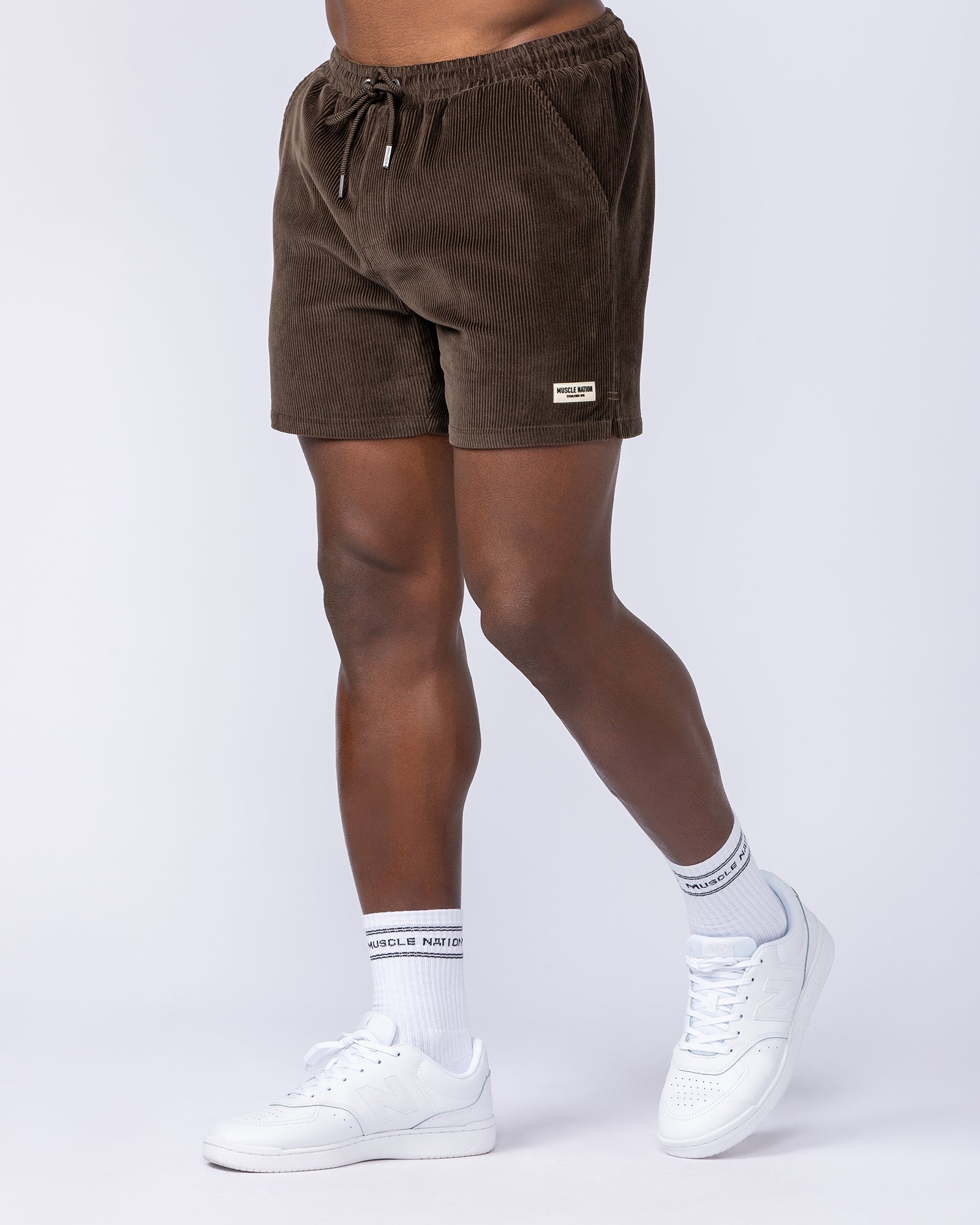 Daily Corduroy 5" Shorts - Dark Brown-Shorts-S-112484DRKBRN-S-MNAPPRL35613-4-Muscle Nation