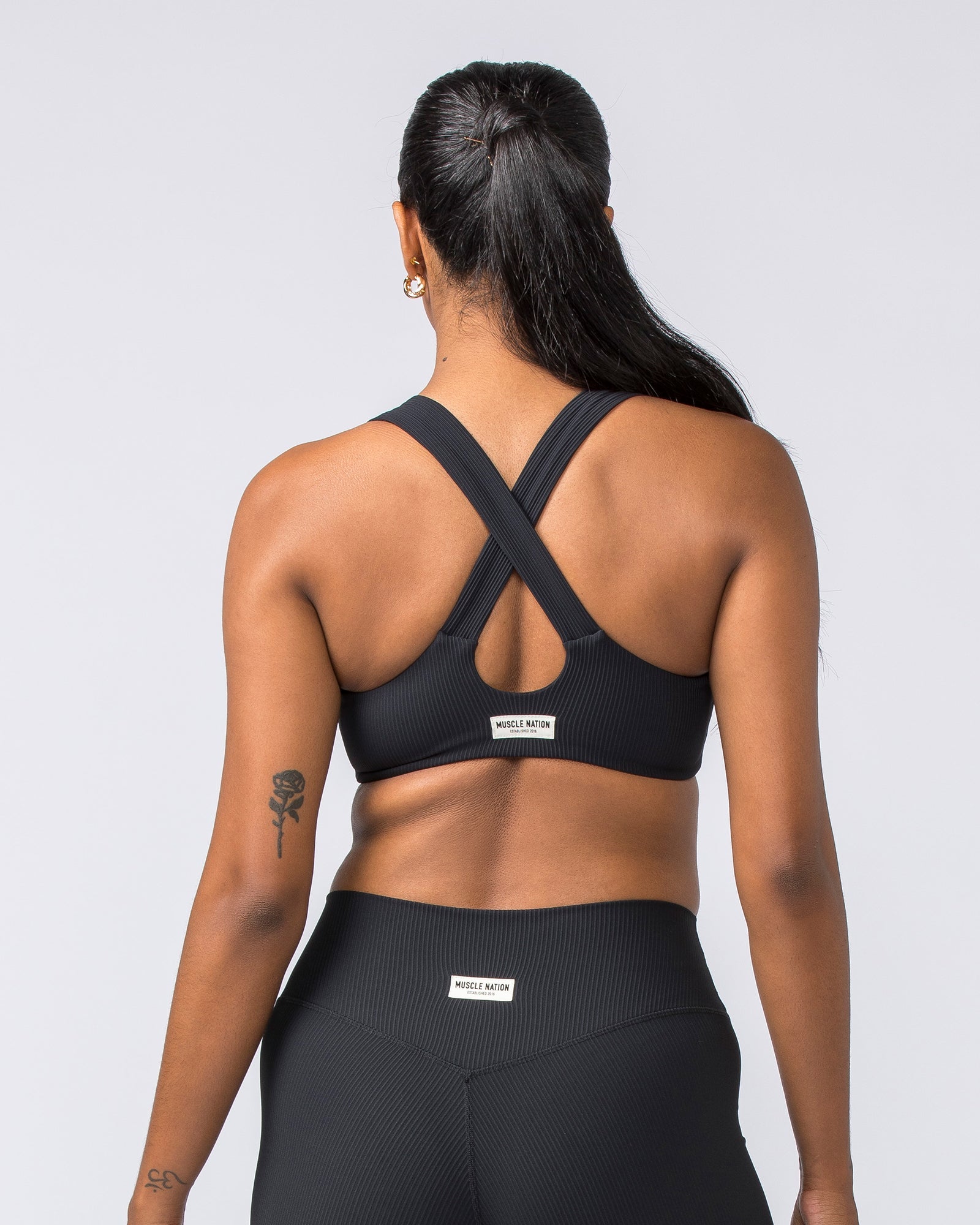 Lush Rib Bralette - Black-Bralettes-XS-112374BLK-XS-MNAPPRL27783-5-Muscle Nation