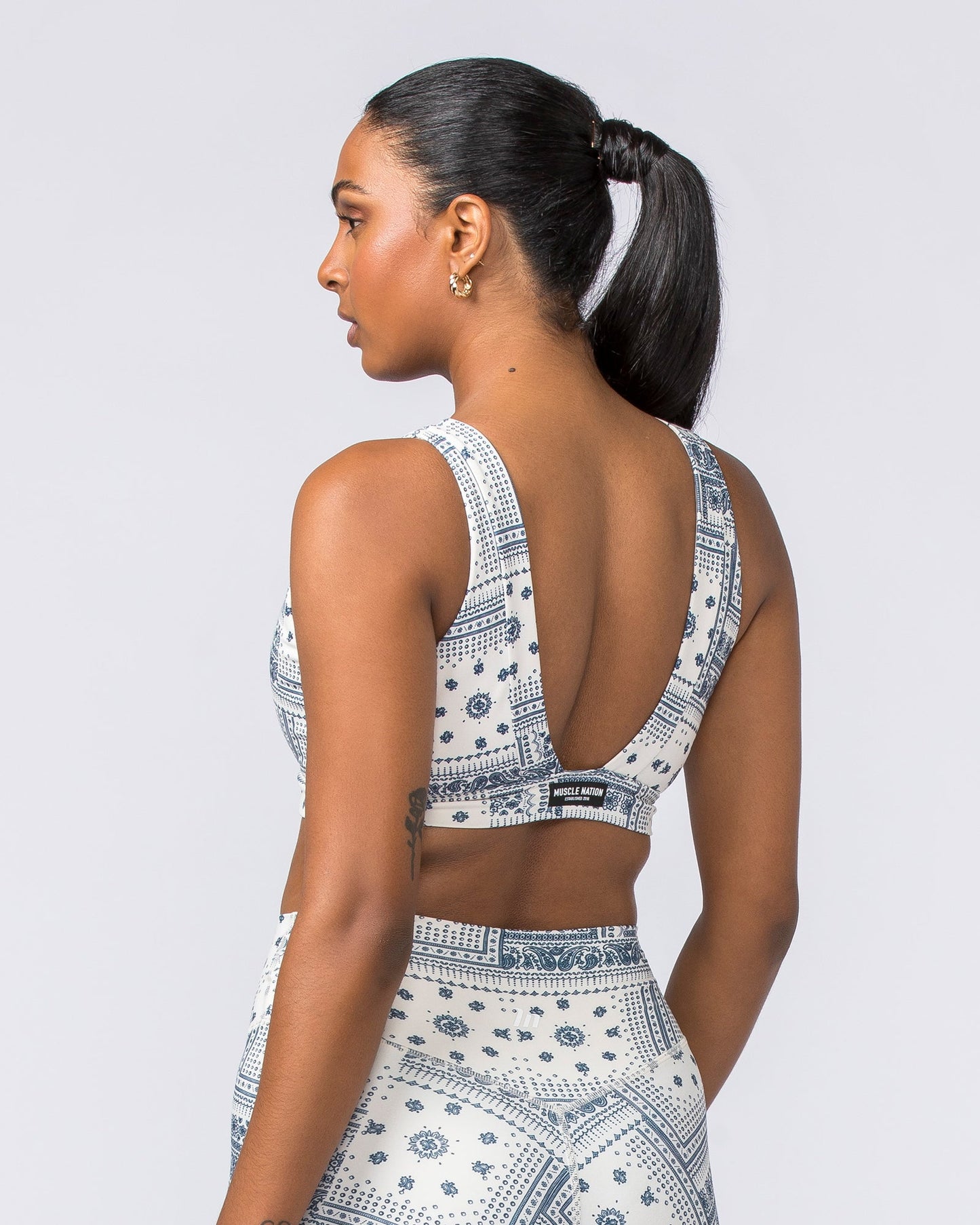Serenity Bralette - Sahara Paisley Print-Bralettes-XXS-112310SAHAPAISL-XXS-MNAPPRL28534-5-Muscle Nation