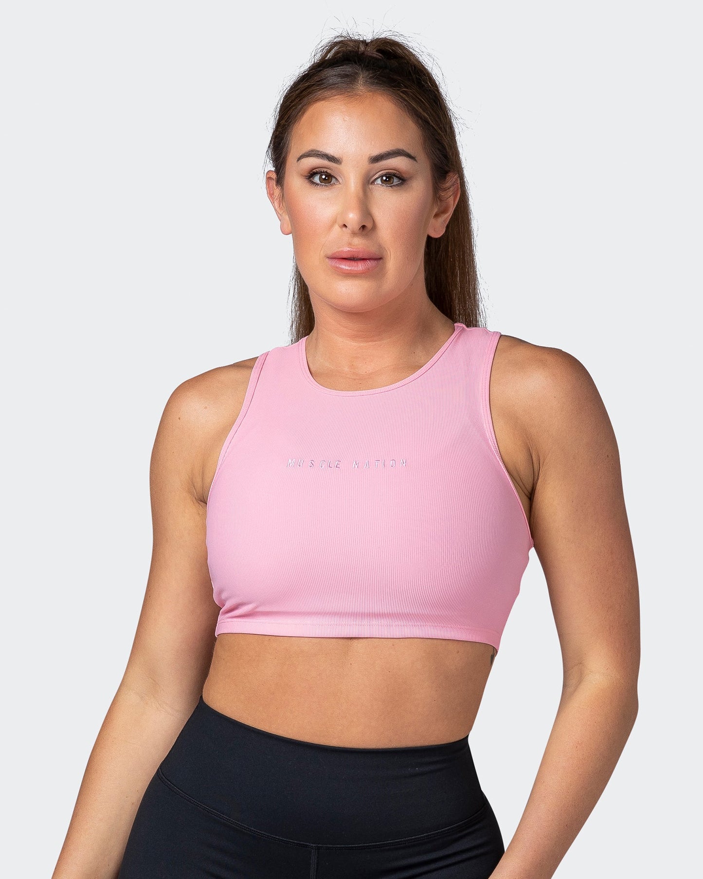 Off Duty Rib Cropped Tank - Strawberry Pink-Singlets & Tanks-XXS-112230STWBRPIK-XXS-MNAPPRL19351-1-Muscle Nation