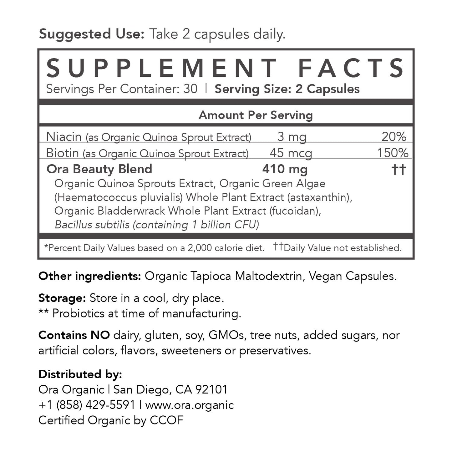 Vitamins For Skin Supplement Facts supplement-facts unflavored_30
