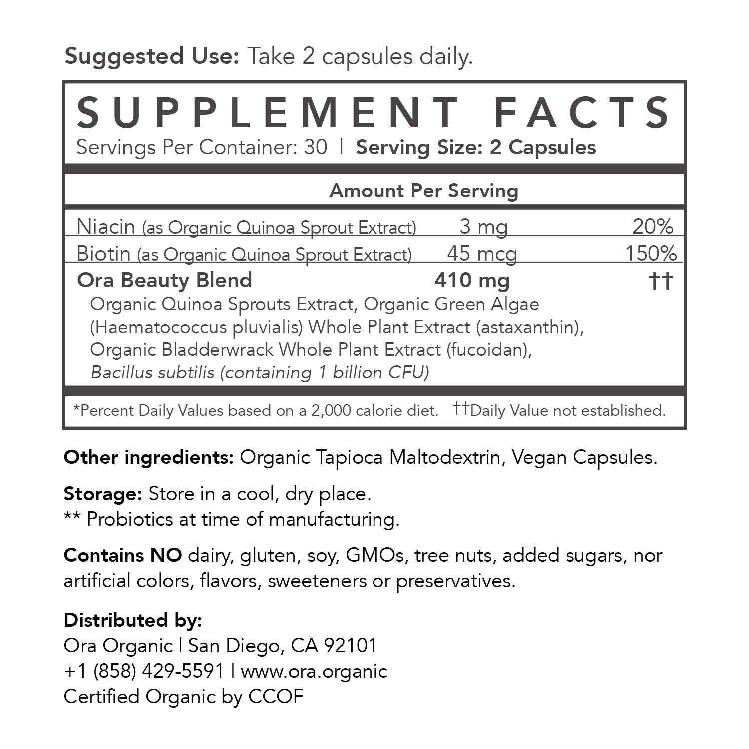 Vitamins For Skin Supplement Facts supplement-facts unflavored_30