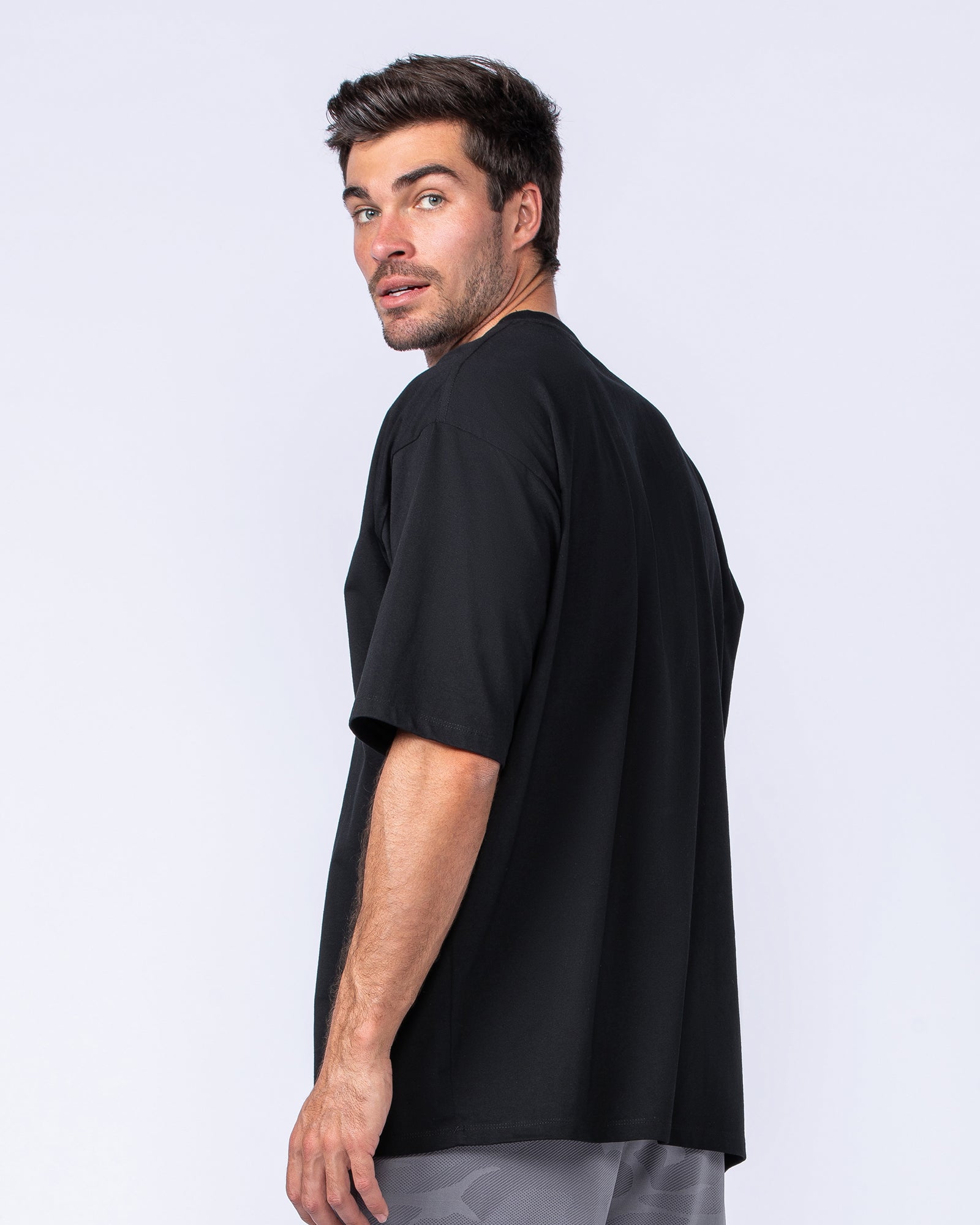 MN Varsity Oversized Tee - Black-T-Shirts-XS-1124213BLK-XS-MNAPPRL40834-4-Muscle Nation