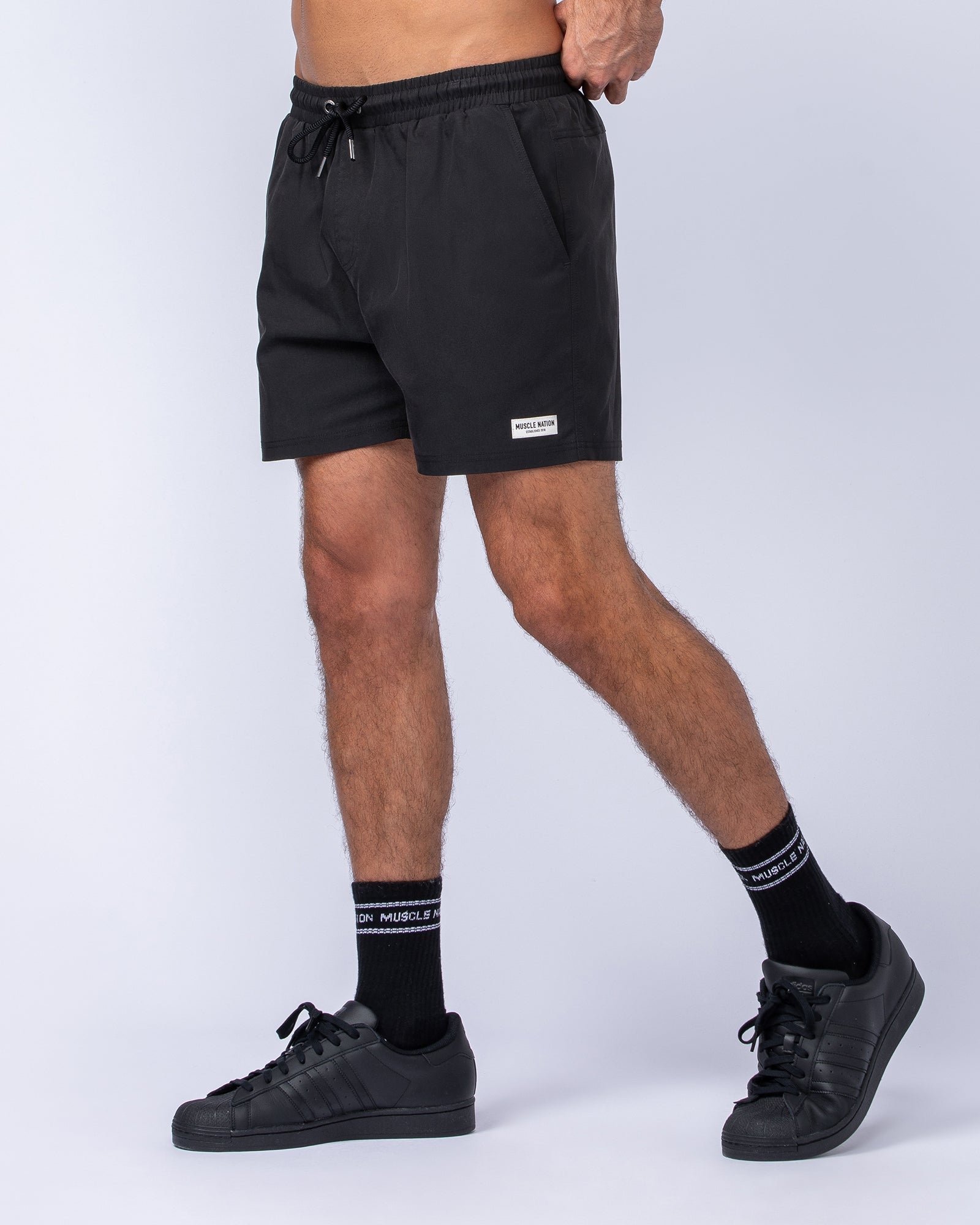 Daily 4" Shorts - Black-Shorts-S-112482BLK-S-MNAPPRL35529-1-Muscle Nation