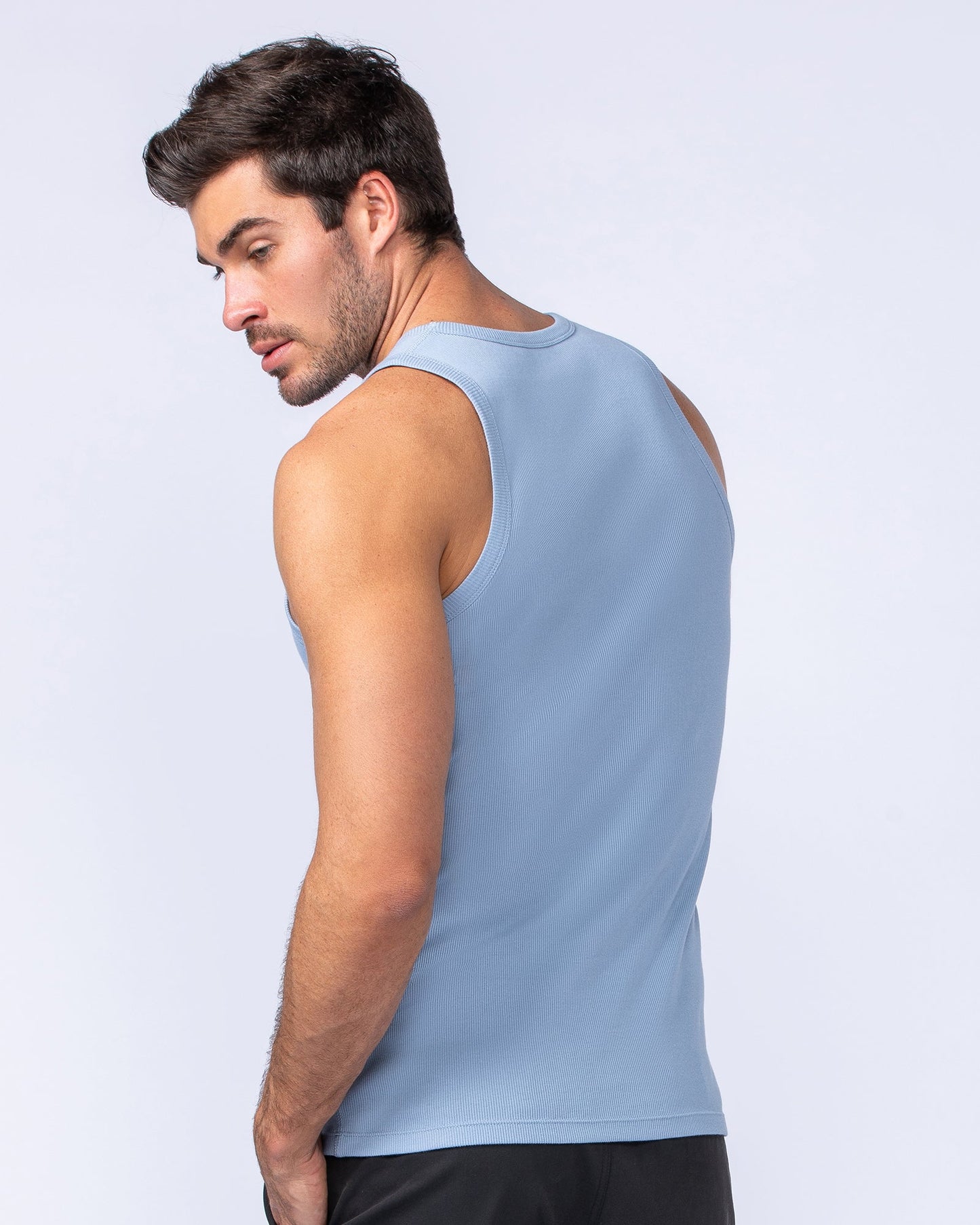 Rib Fitted Training Tank - Sky Blue-Singlets & Tanks-S-1124126SKYBLU-S-MNAPPRL35017-3-Muscle Nation