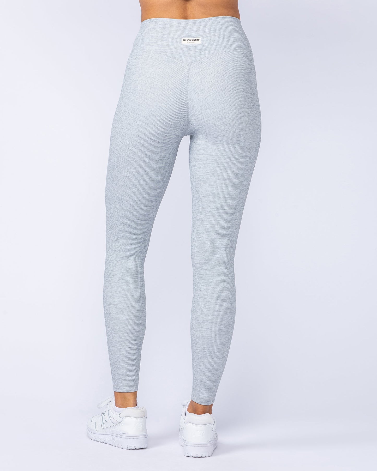 Zero Rise Rib Ankle Length Leggings - Grey Marl-Leggings-XXS-112498GRYMRL-XXS-MNAPPRL34099-5-Muscle Nation