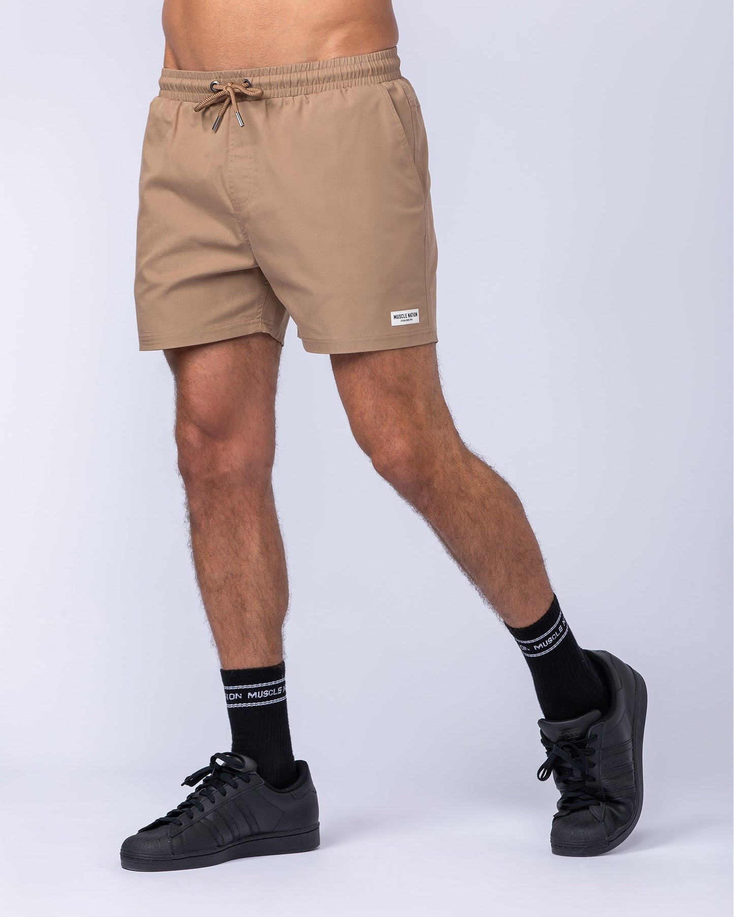 Daily 4" Shorts - Tan-Shorts-S-112482TAN-S-MNAPPRL35522-1-Muscle Nation