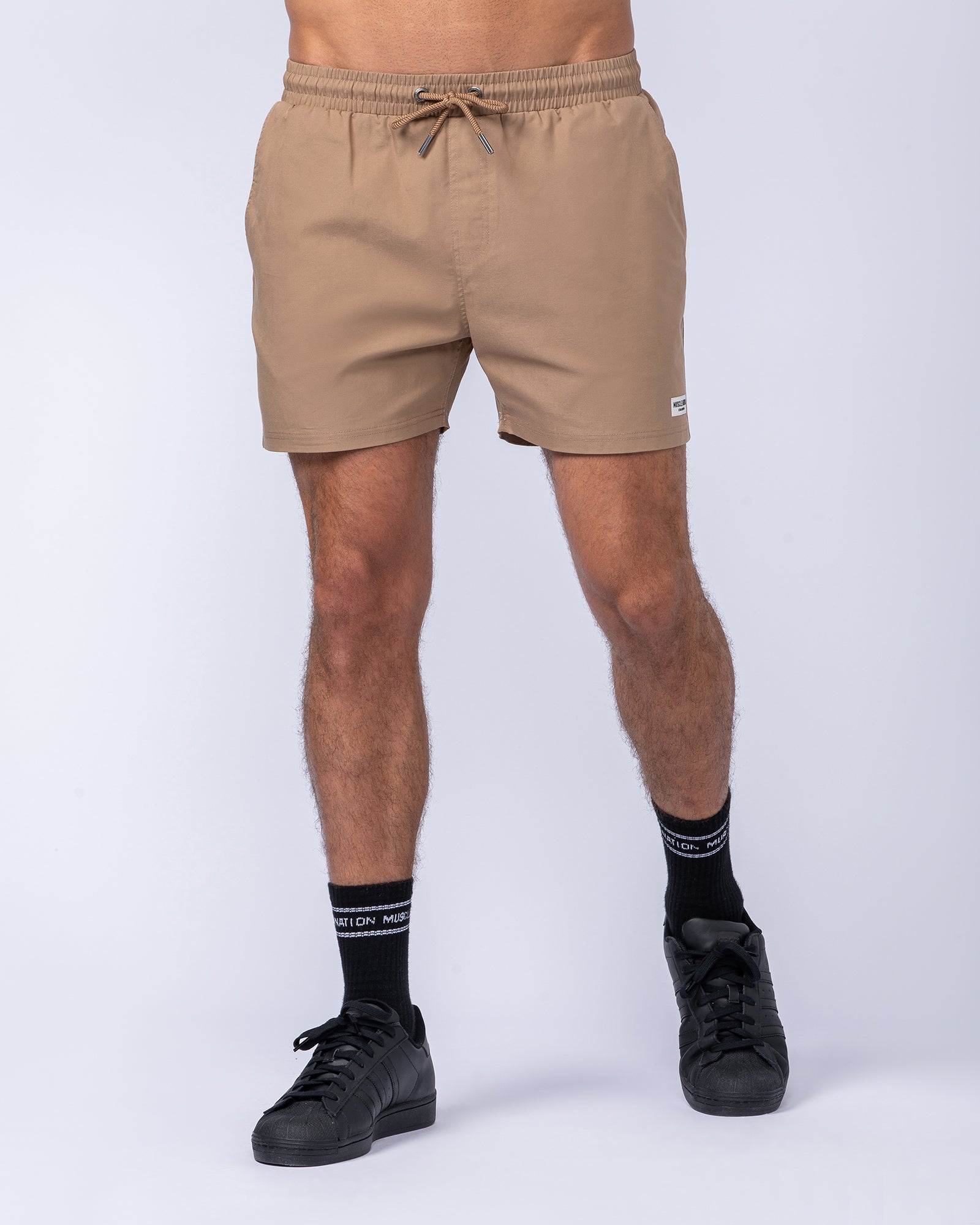 Daily 4" Shorts - Tan-Shorts-S-112482TAN-S-MNAPPRL35522-5-Muscle Nation