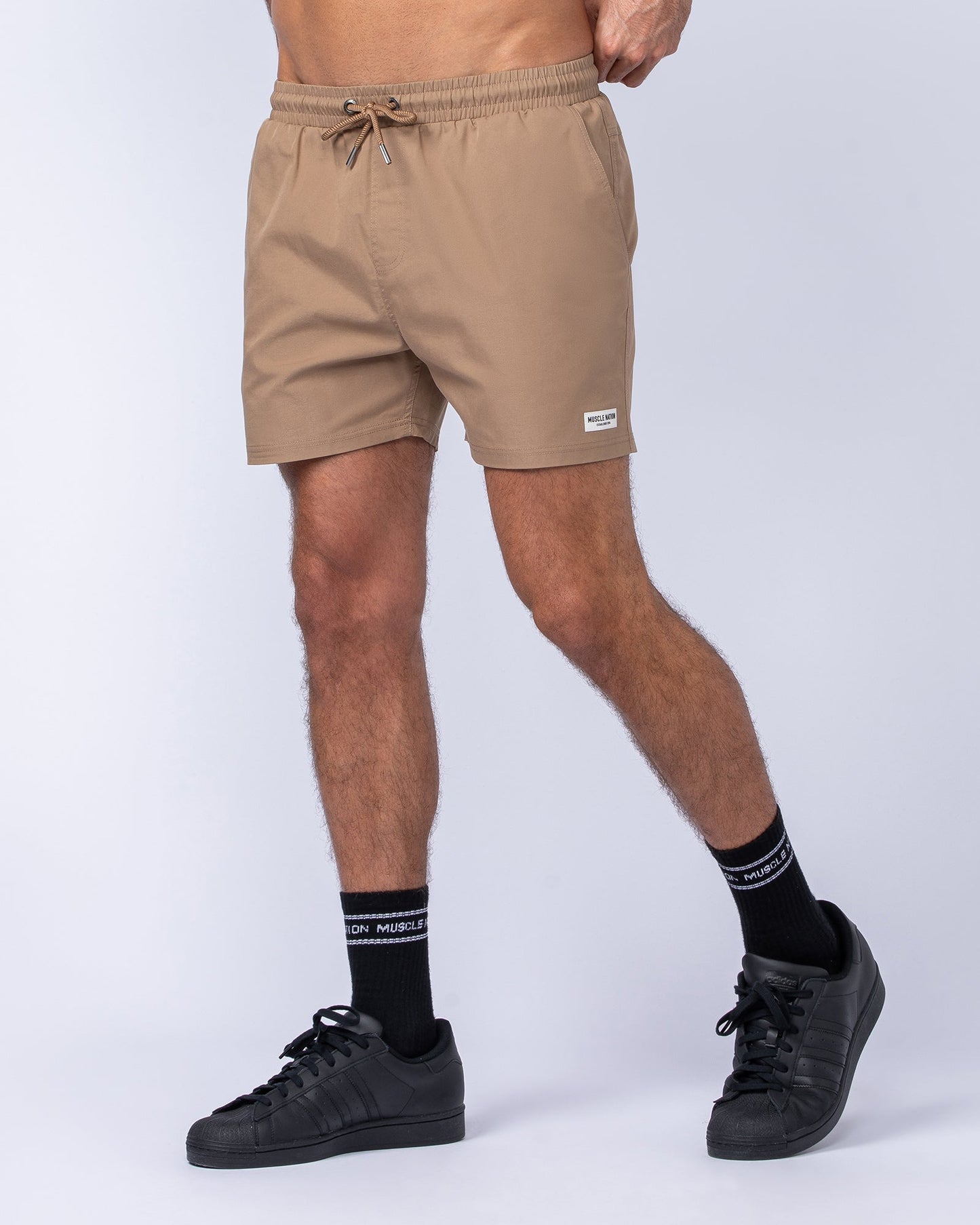 Daily 4" Shorts - Tan-Shorts-S-112482TAN-S-MNAPPRL35522-4-Muscle Nation