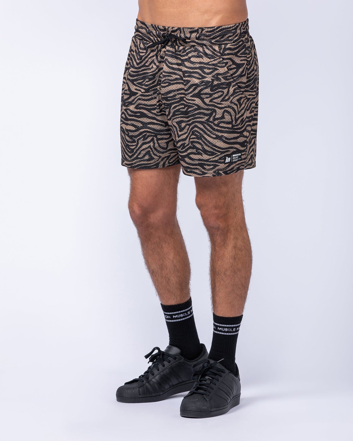 Lay Up 3.5" Shorts - Dark Animal Print-Shorts-S-112462DRKANMLPT-S-MNAPPRL35417-3-Muscle Nation