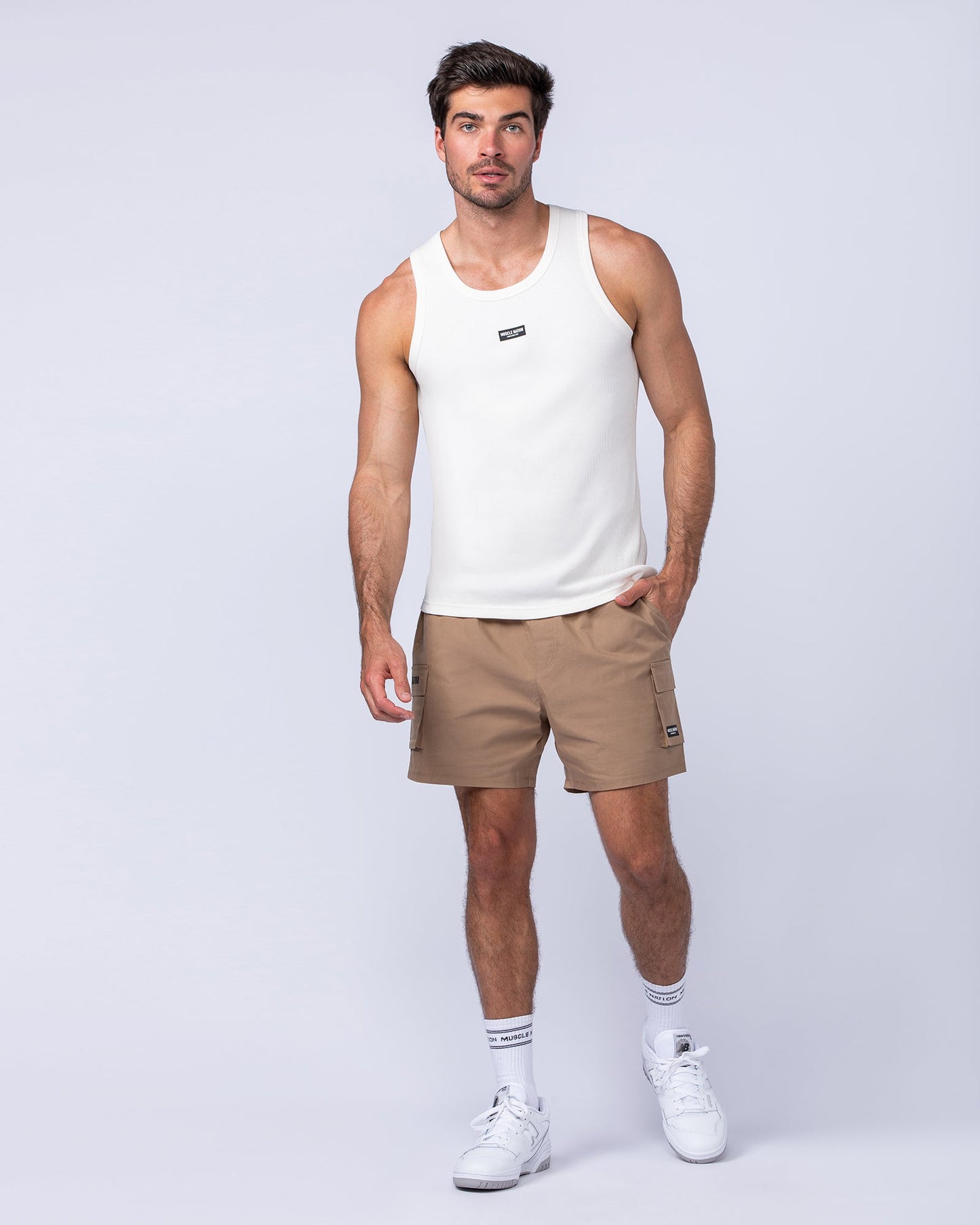 Daily Cargo 5" Shorts - Tan-Shorts-S-112480TAN-S-MNAPPRL35501-6-Muscle Nation
