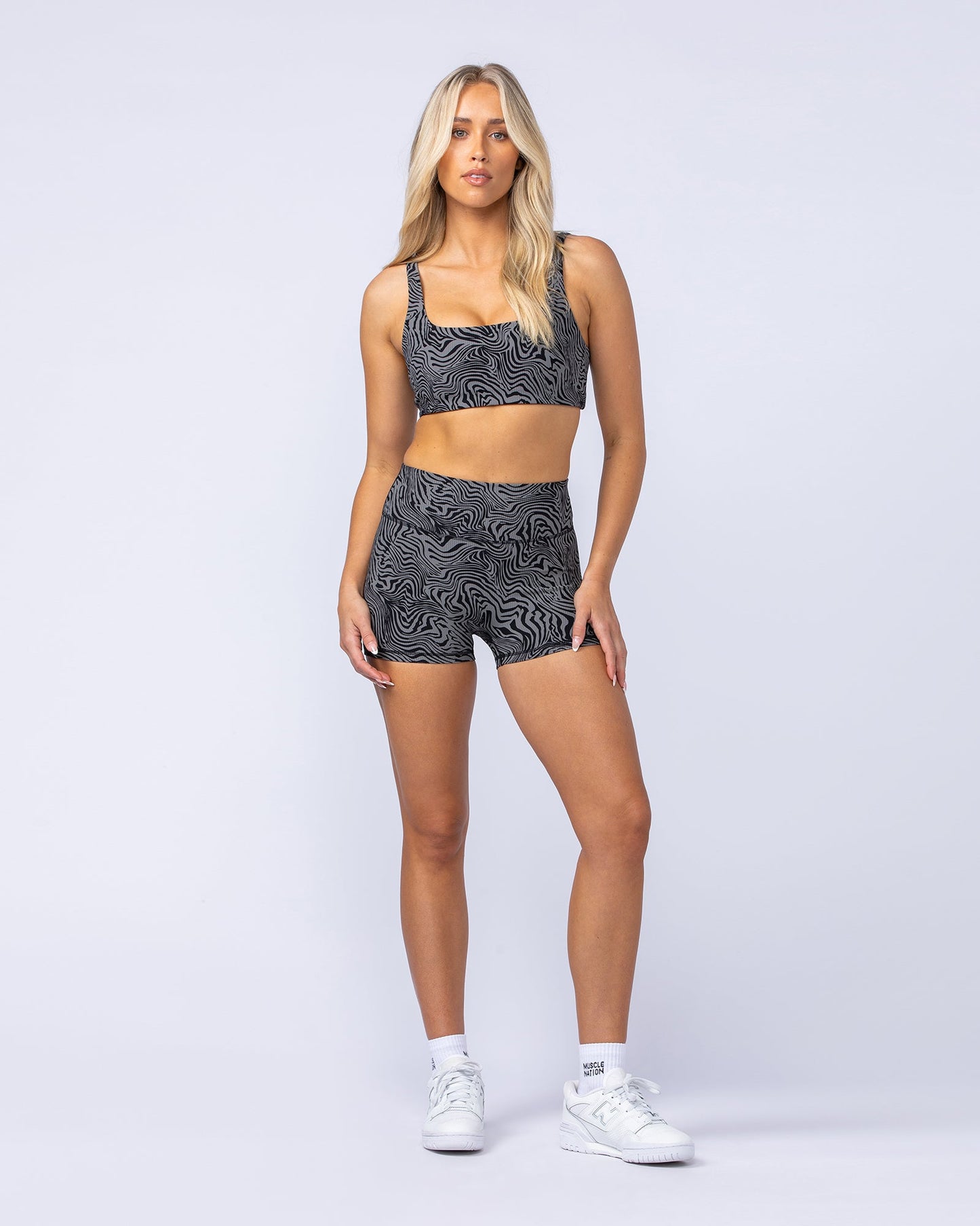 Zero Rise Rib Booty Shorts - Black Zebra-Shorts-XXS-112419BLKZEB-XXS-MNAPPRL33208-6-Muscle Nation