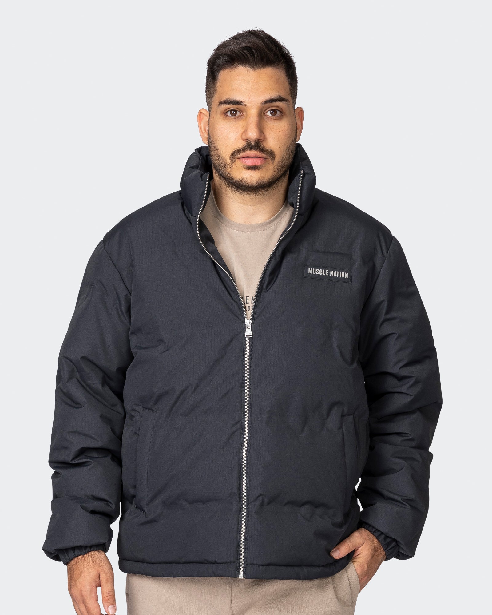 Mens Puffer Jacket - Black-Jackets-S-032312BLK-S-MNAPPRL21864-2-Muscle Nation