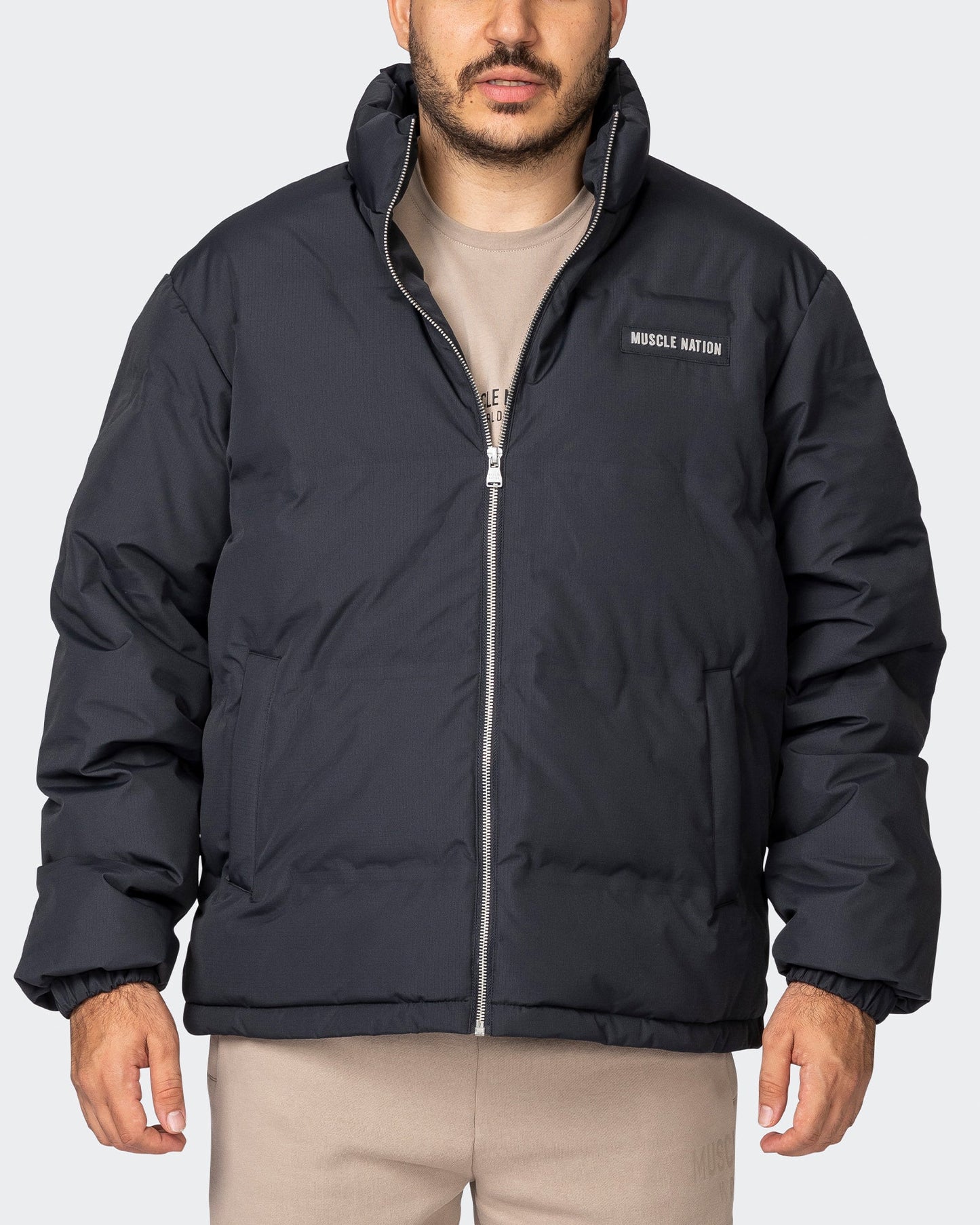 Mens Puffer Jacket - Black-Jackets-S-032312BLK-S-MNAPPRL21864-3-Muscle Nation