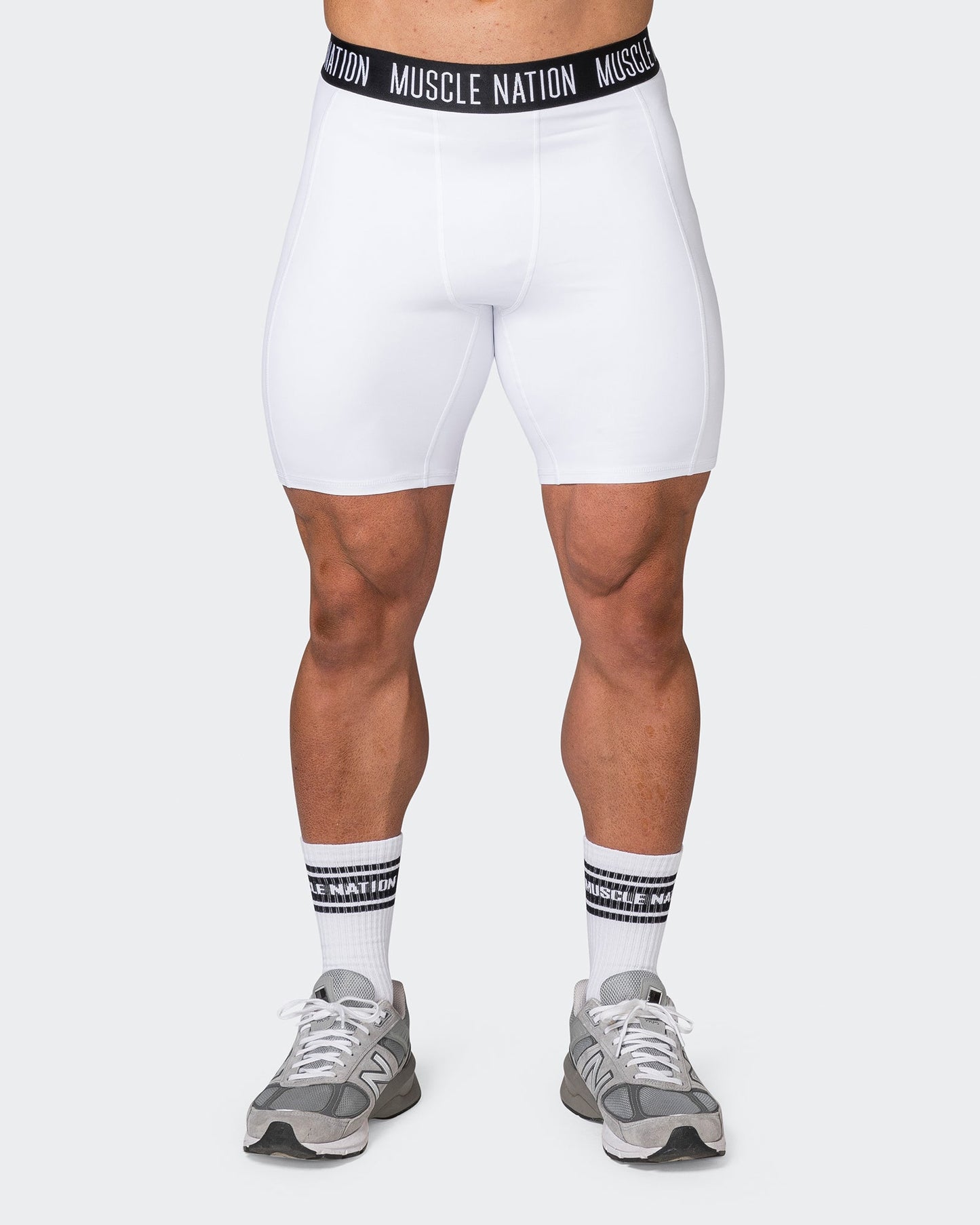 Core 8" Training Shorts - White-Shorts-S-042338WHT-S-MNAPPRL24049-2-Muscle Nation