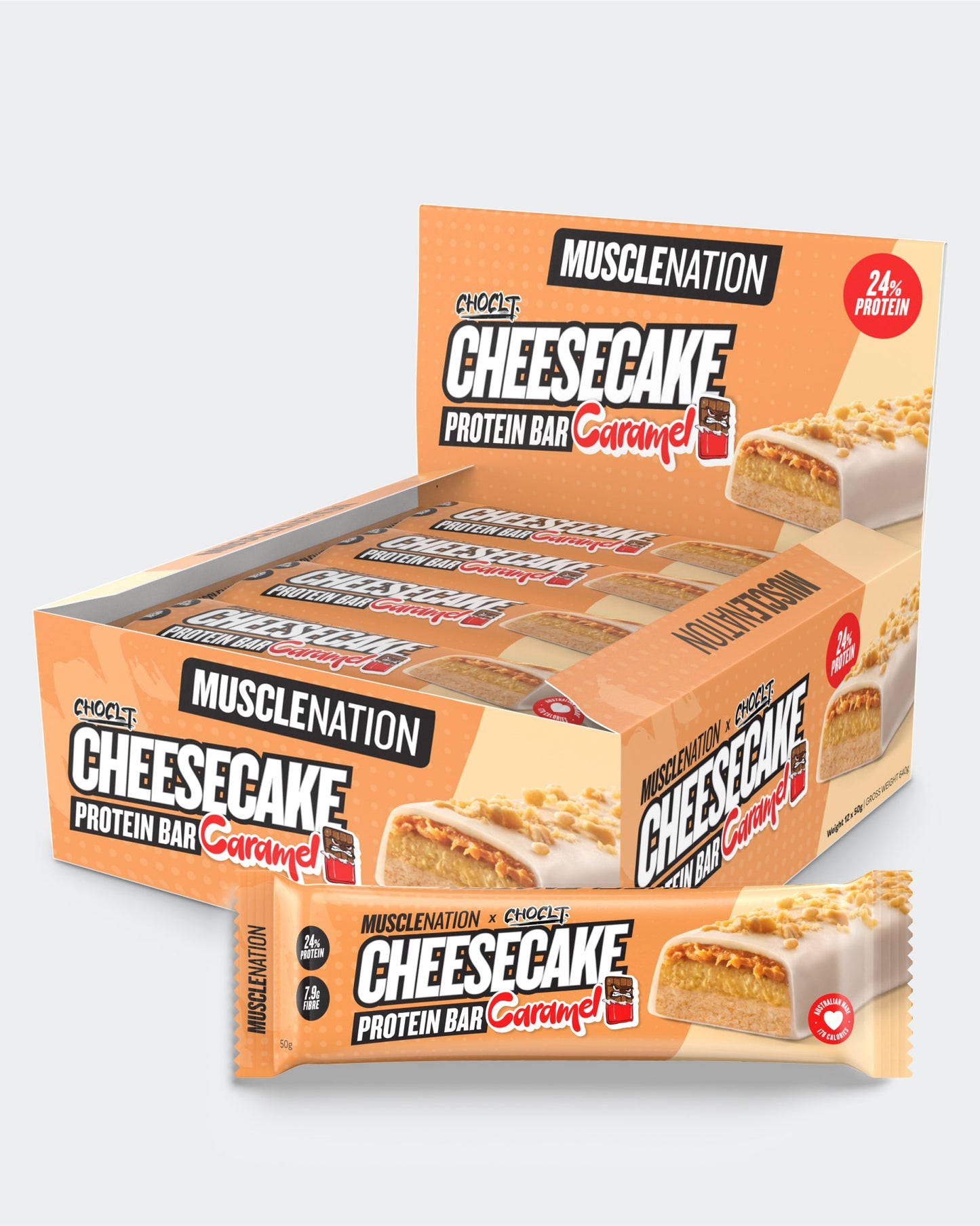 MN x CHOCLT CHEESECAKE Protein Bar - Caramel - Box of 12
