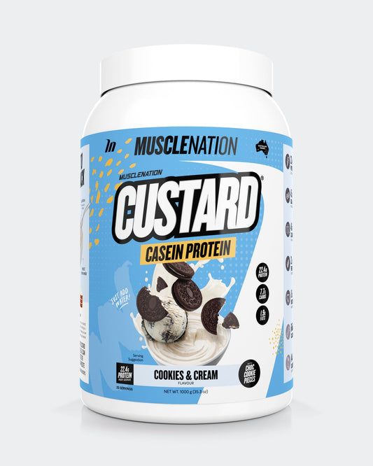 CUSTARD Casein Protein - Cookies & Cream - 25 serves-CUSTARD Casein Powder-MNSUPPS0061-9359054001374-1-Muscle Nation