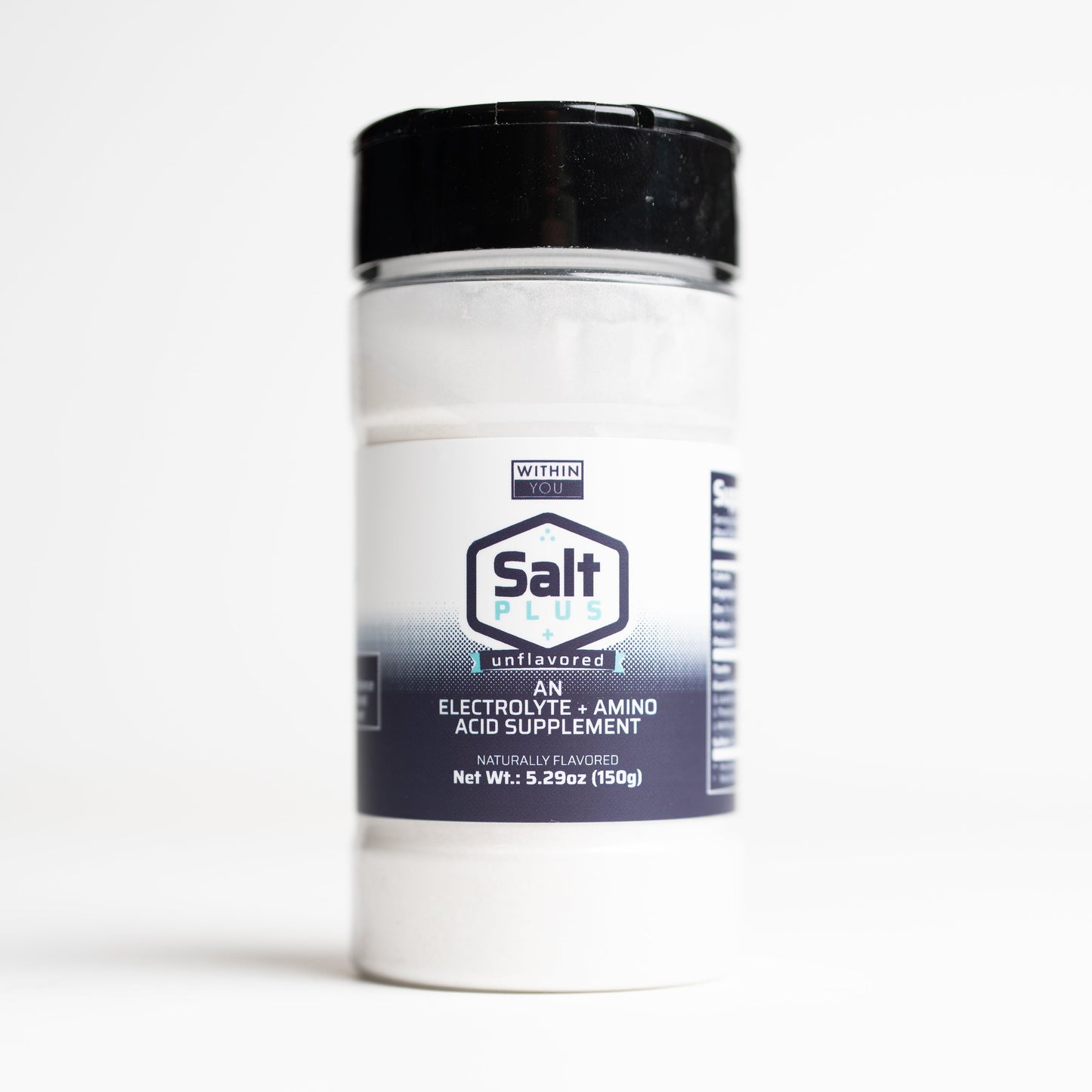 Container of Salt Plus electrolyte and amino acid supplement on a white background

#flavor_unflavored