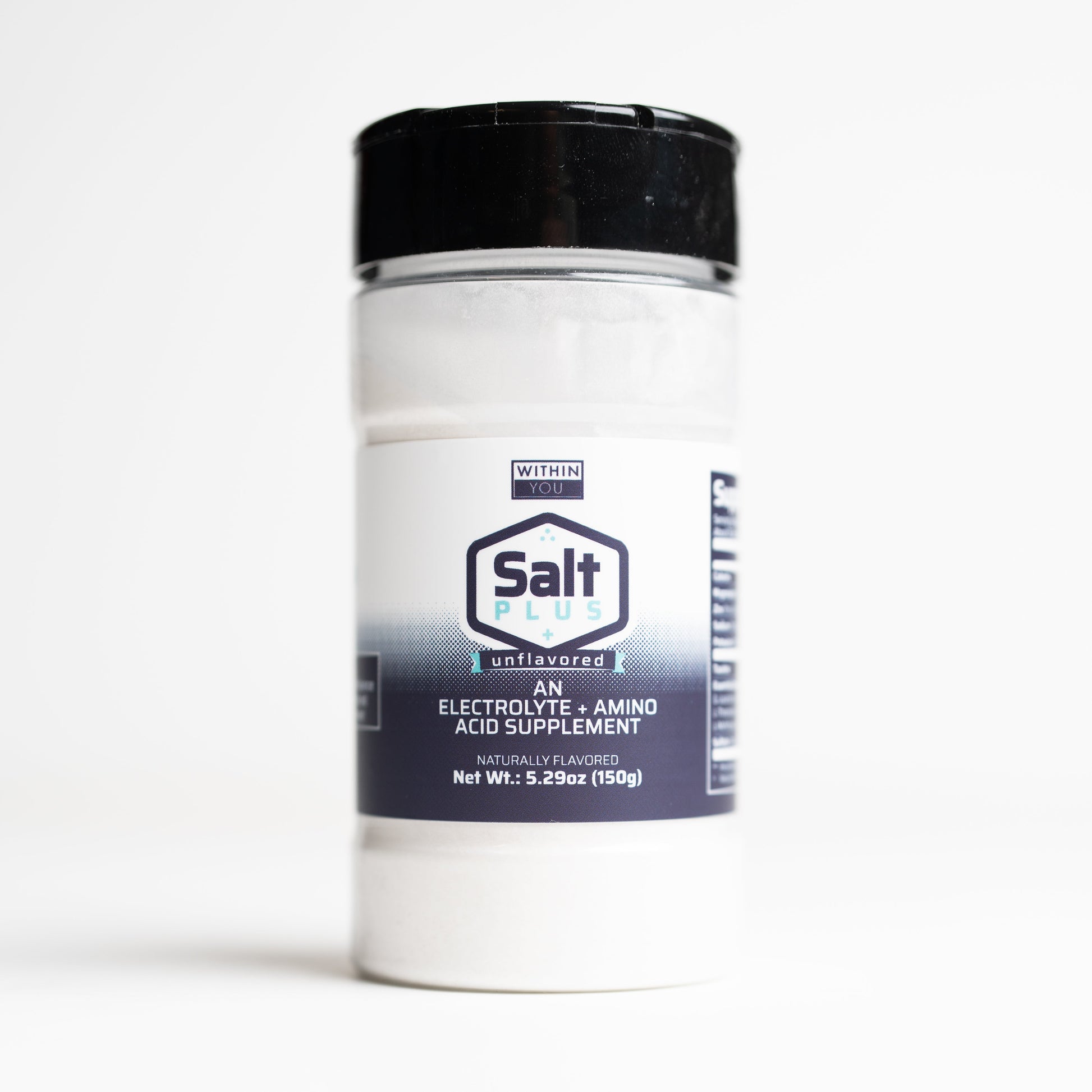 Container of Salt Plus electrolyte and amino acid supplement on a white background

#flavor_unflavored