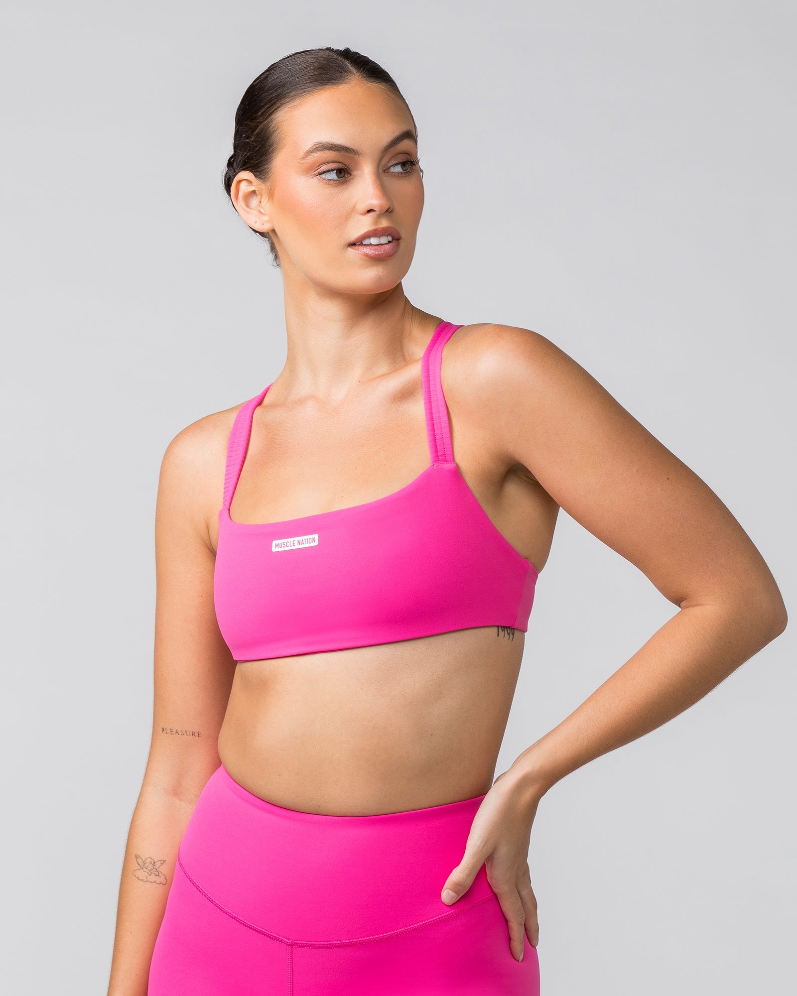 Scrunch Bralette - Luminous Pink-Bralettes-XS-042403LUMIPNK-XS-MNAPPRL30002-3-Muscle Nation