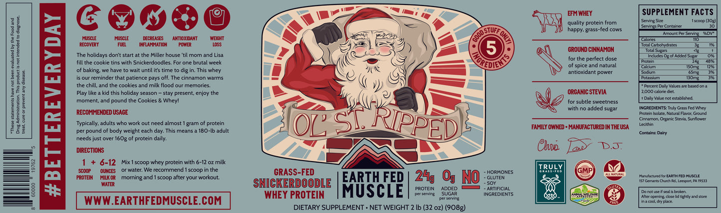 SEASONAL FLAVOR: OlĄŻ St. Ripped Snickerdoodle Grass-Fed Whey Protein