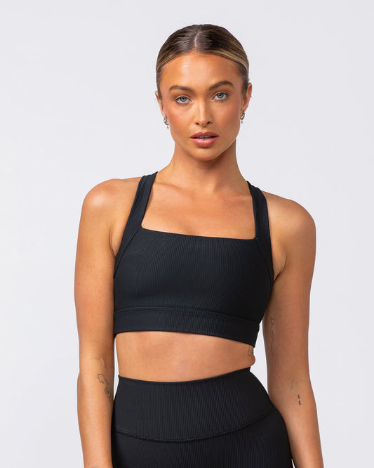 Rebound Rib Bra - Black-Sports Bras-XS-062418BLK-XS-MNAPPRL31606-1-Muscle Nation