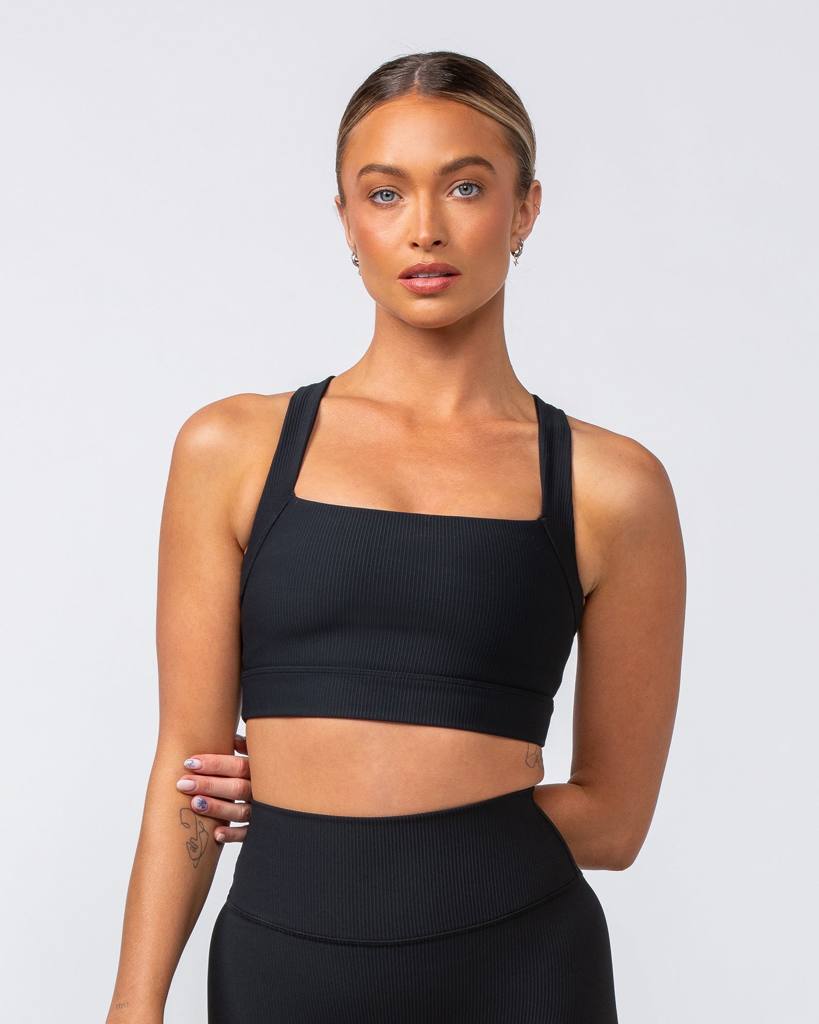 Rebound Rib Bra - Black-Sports Bras-XS-062418BLK-XS-MNAPPRL31606-2-Muscle Nation