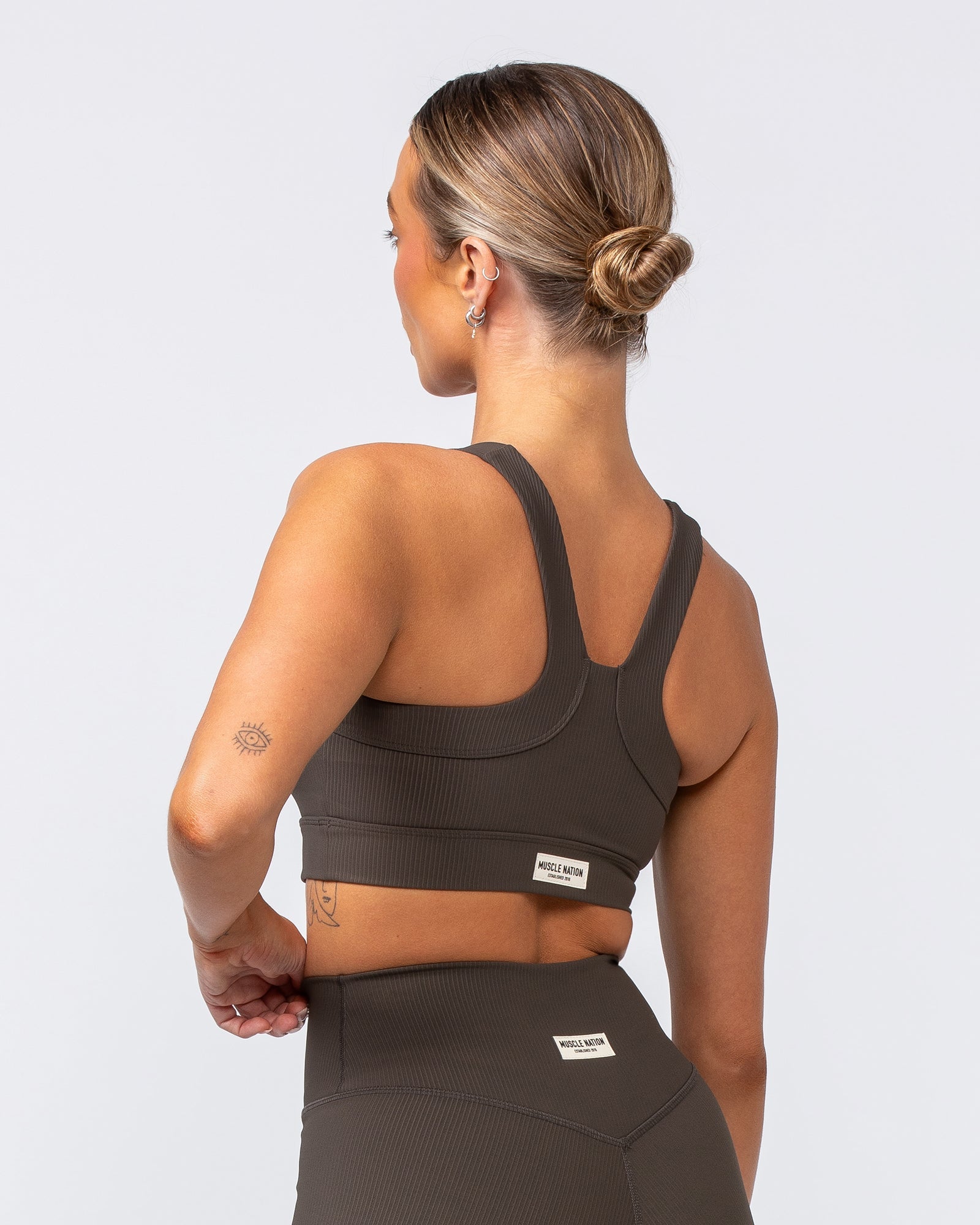Rebound Rib Bra - Deep Brown-Sports Bras-XS-062418DEPBRN-XS-MNAPPRL31590-6-Muscle Nation