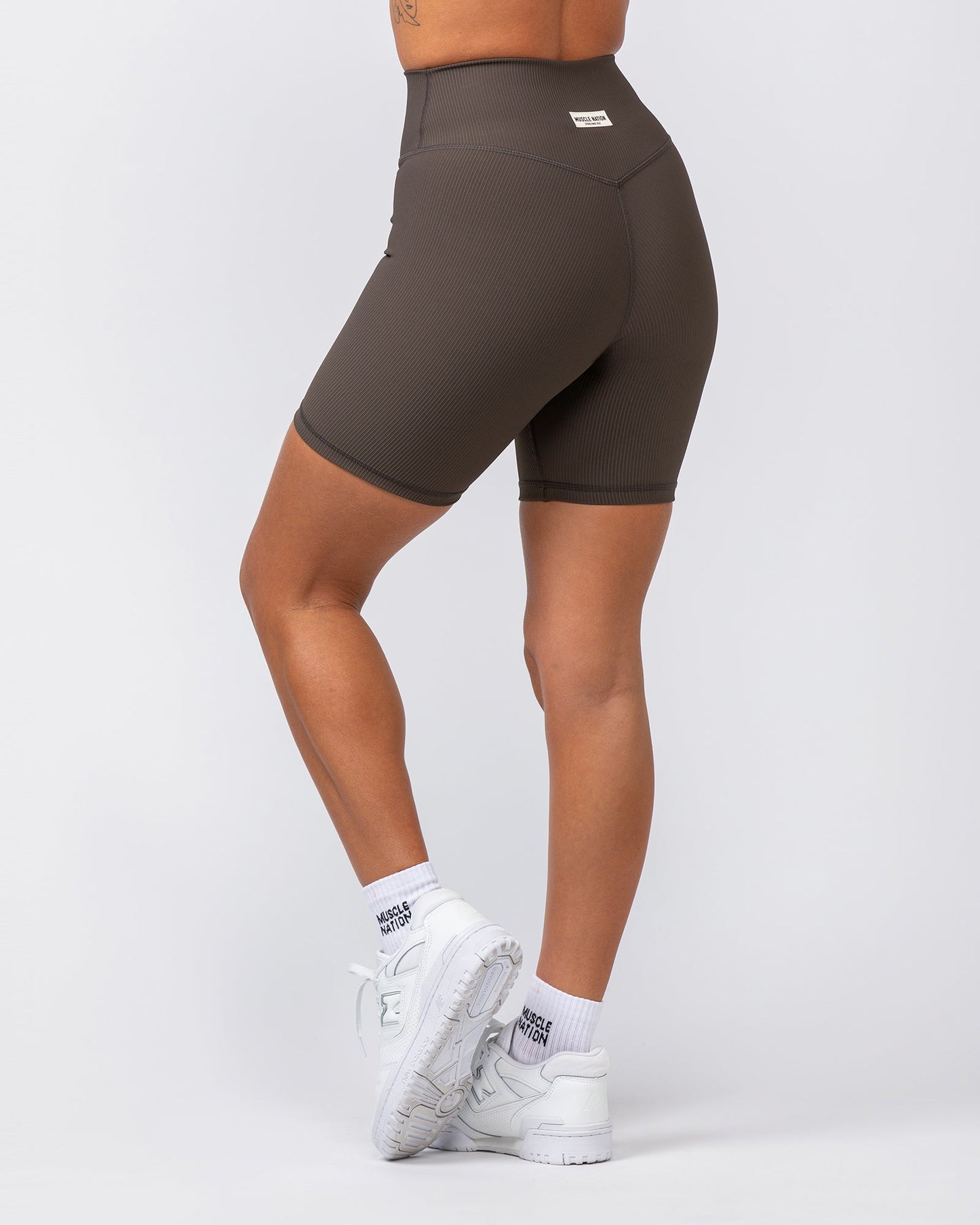 Zero Rise Rib Bike Shorts - Deep Brown-Shorts-XXS-062419DEPBRN-XXS-MNAPPRL31614-4-Muscle Nation