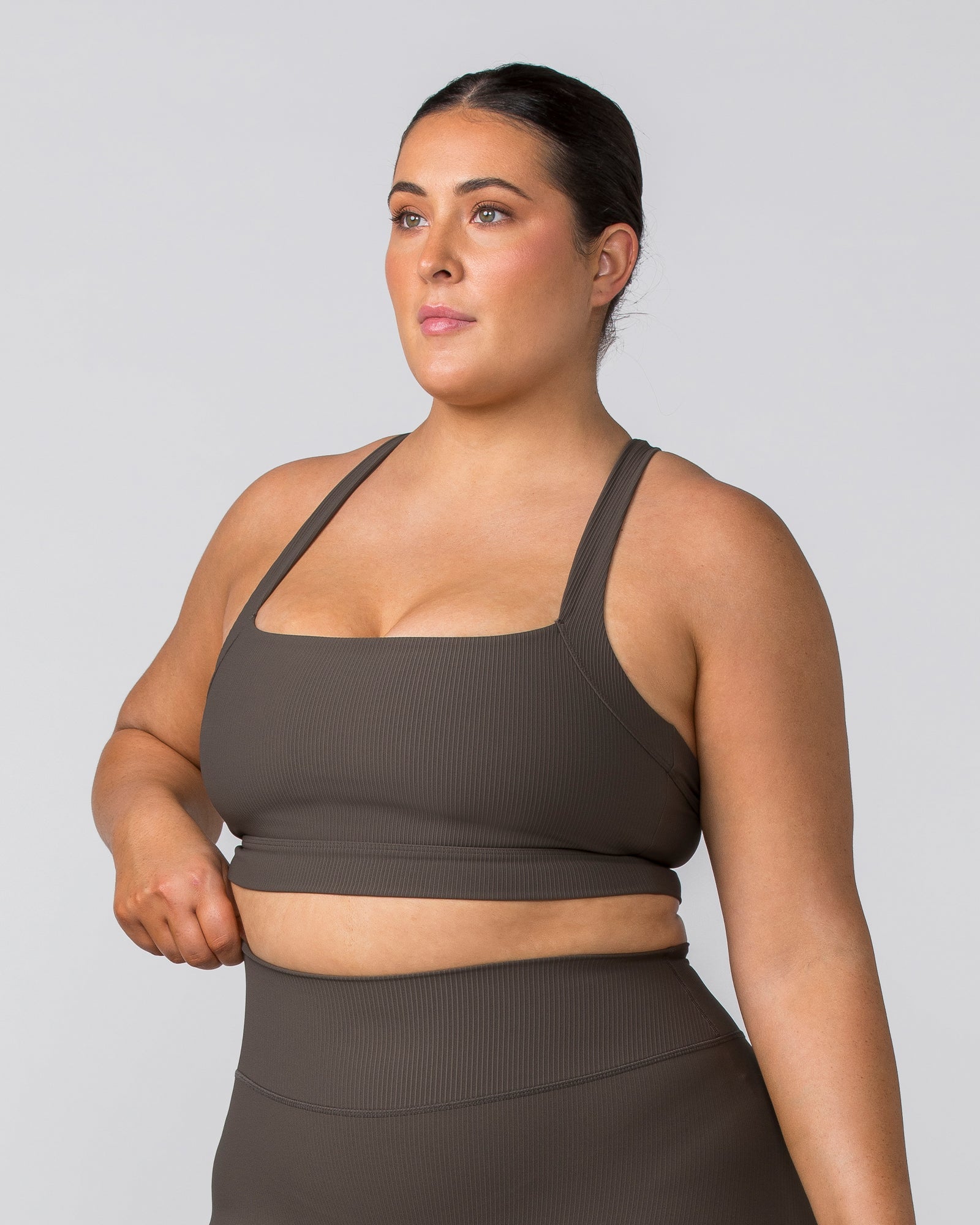 Rebound Rib Bra - Deep Brown-Sports Bras-XS-062418DEPBRN-XS-MNAPPRL31590-2-Muscle Nation